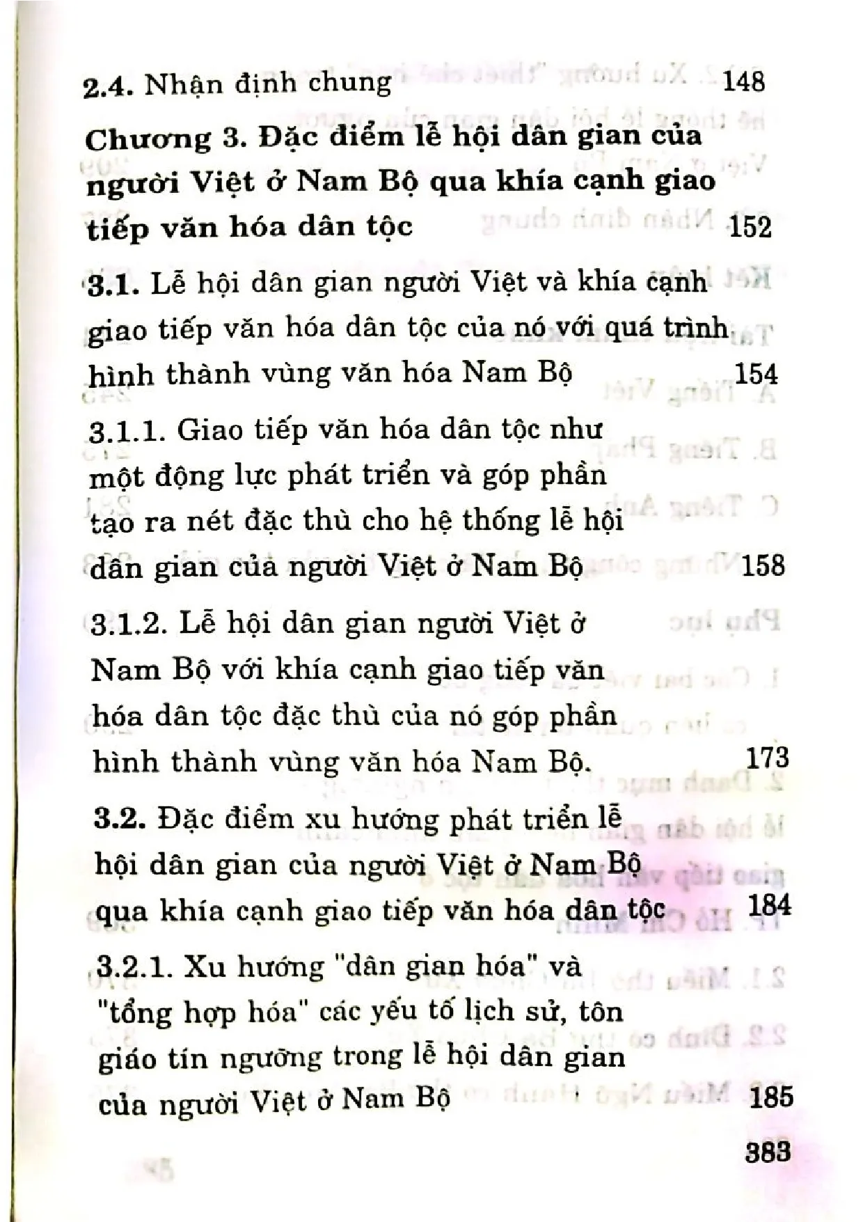Mục lục chi tiết trang 2 sách Lễ hội dân gian ở Nam Bộ