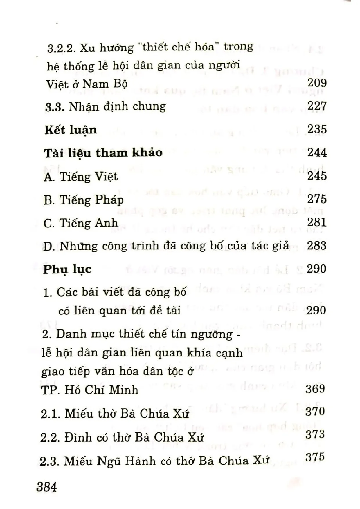 Mục lục chi tiết trang 3 sách Lễ hội dân gian ở Nam Bộ