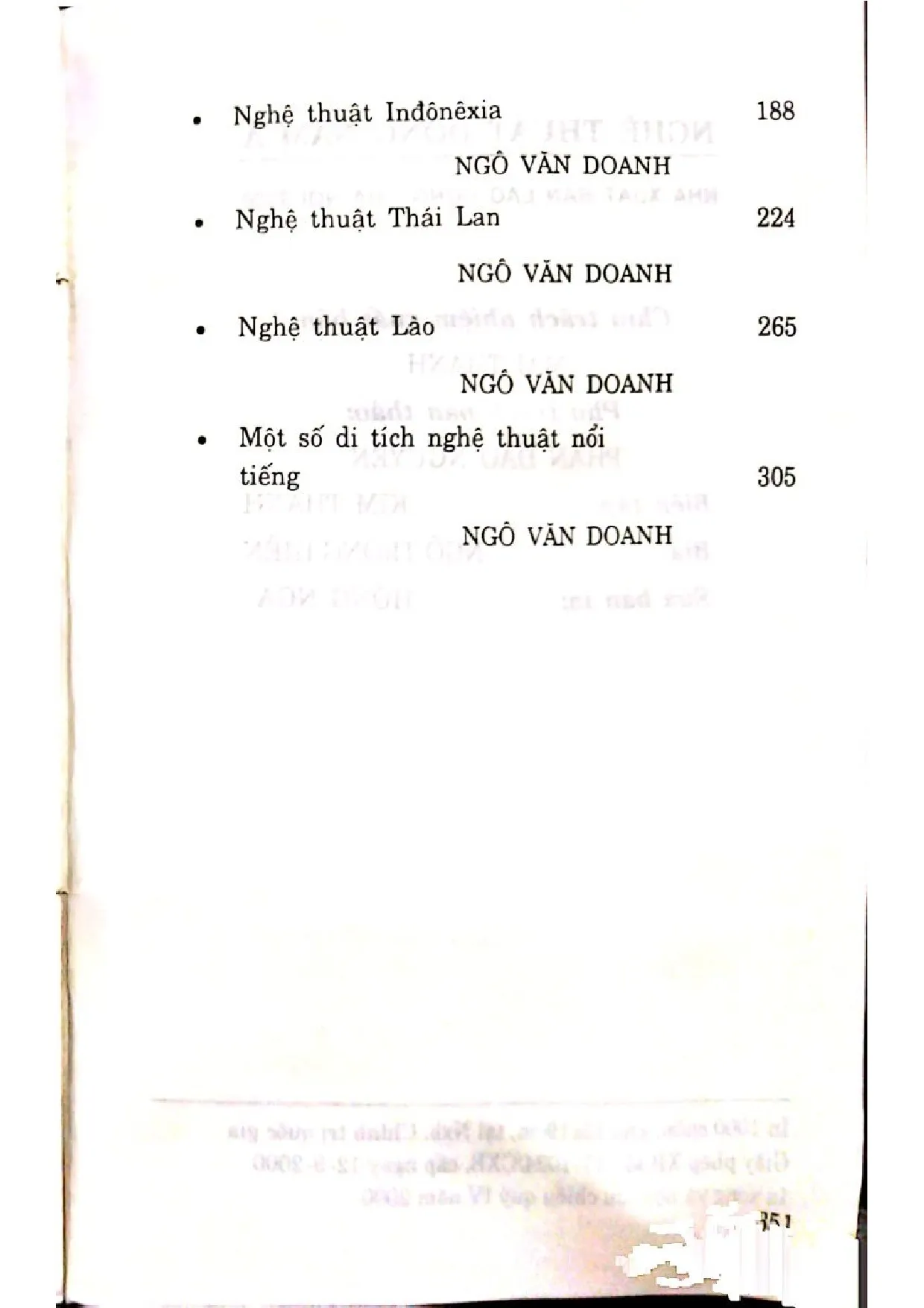 Mục lục chi tiết trang 1 sách Nghệ thuật Đông Nam Á