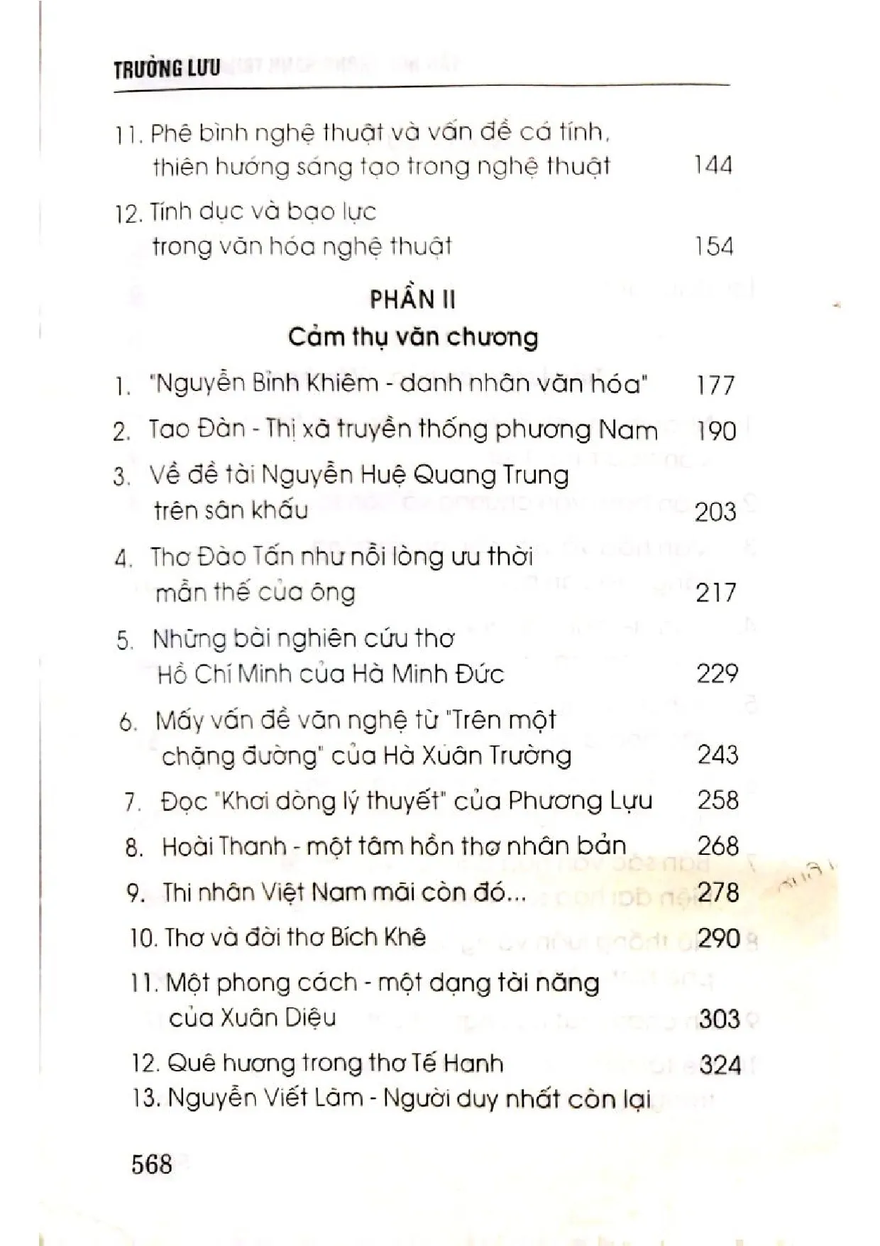 Mục lục chi tiết trang 1 sách Văn học trong hành trình văn hóa