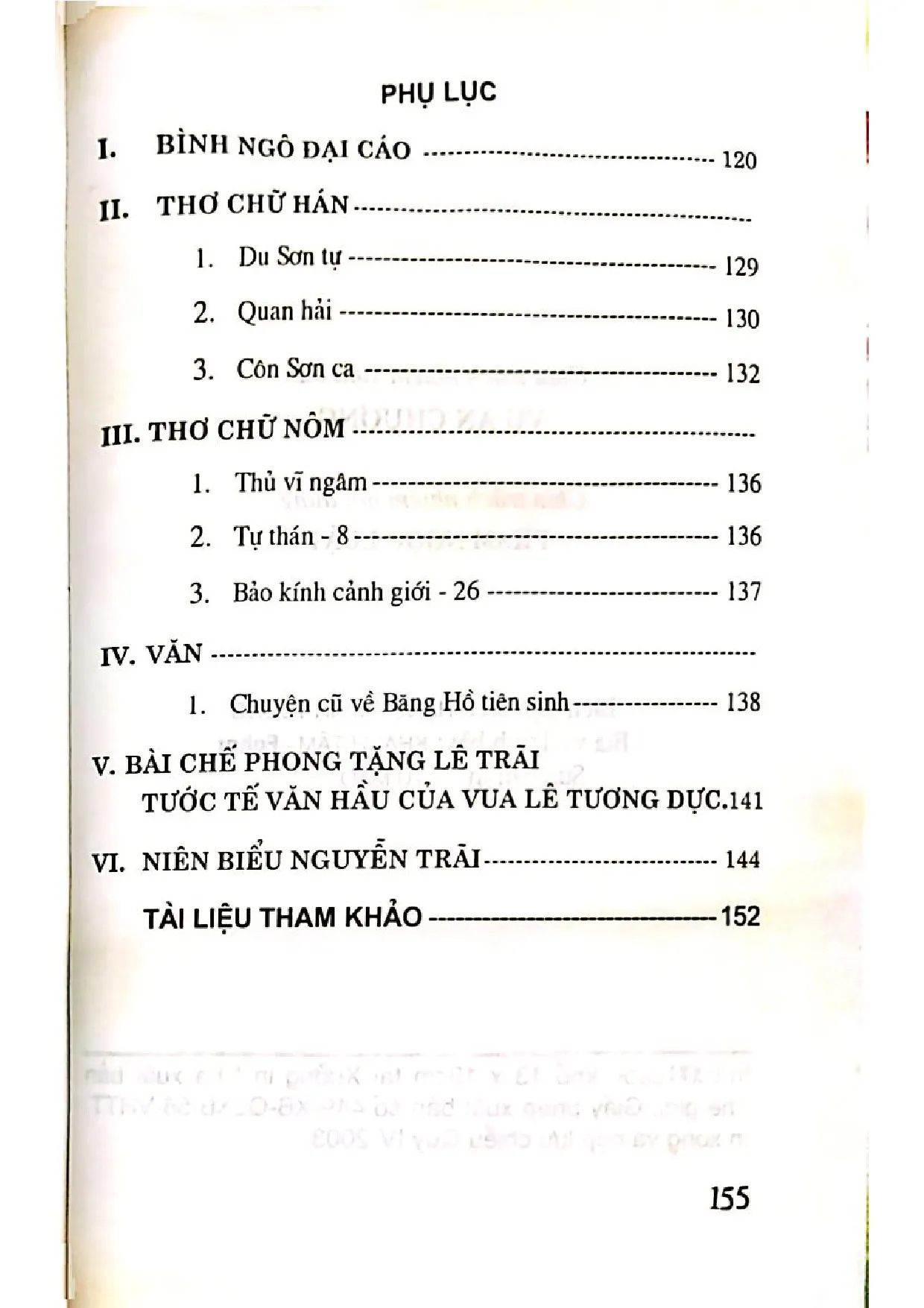 Mục lục chi tiết trang 3 sách Nguyễn Trãi