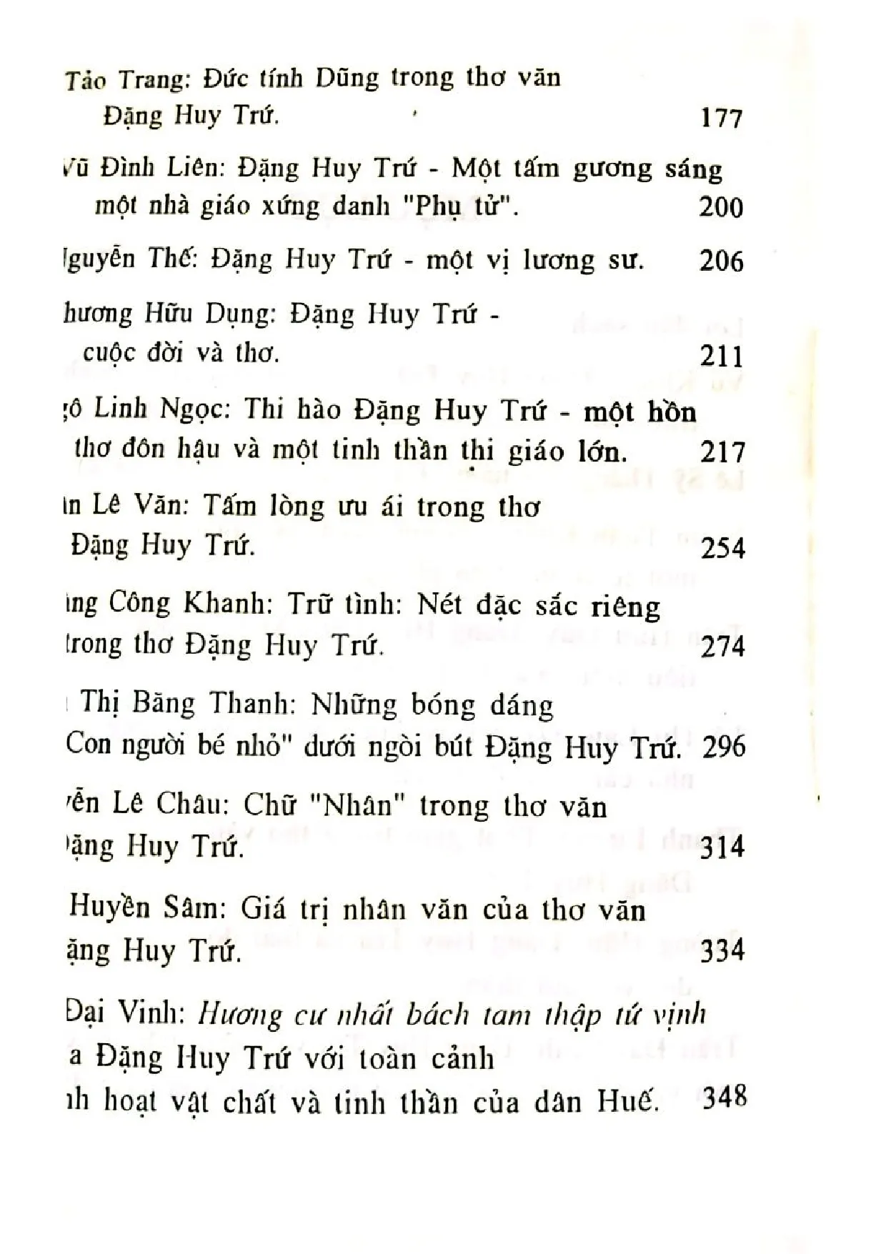 Mục lục chi tiết trang 1 sách Đặng Huy Trứ tư tưởng và nhân cách