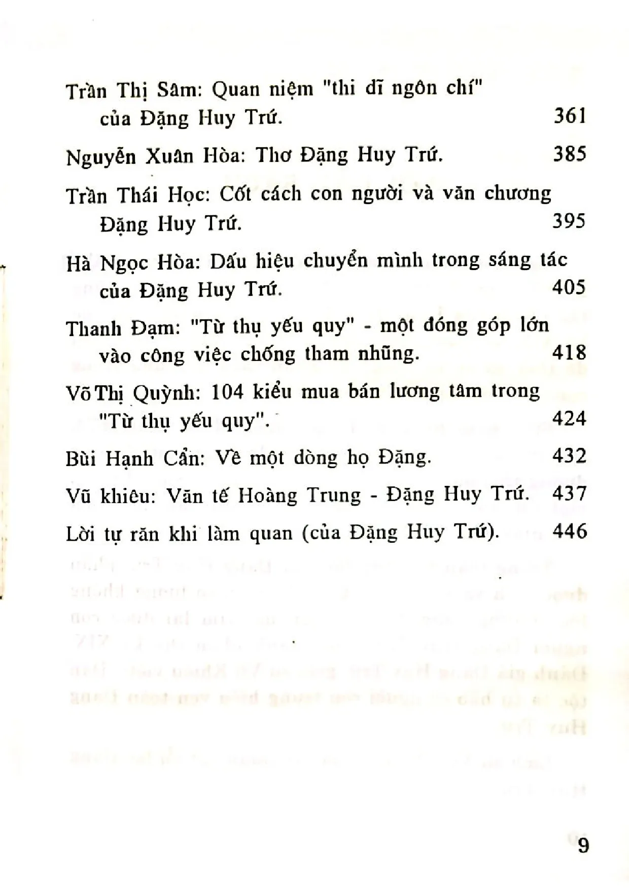 Mục lục chi tiết trang 2 sách Đặng Huy Trứ tư tưởng và nhân cách