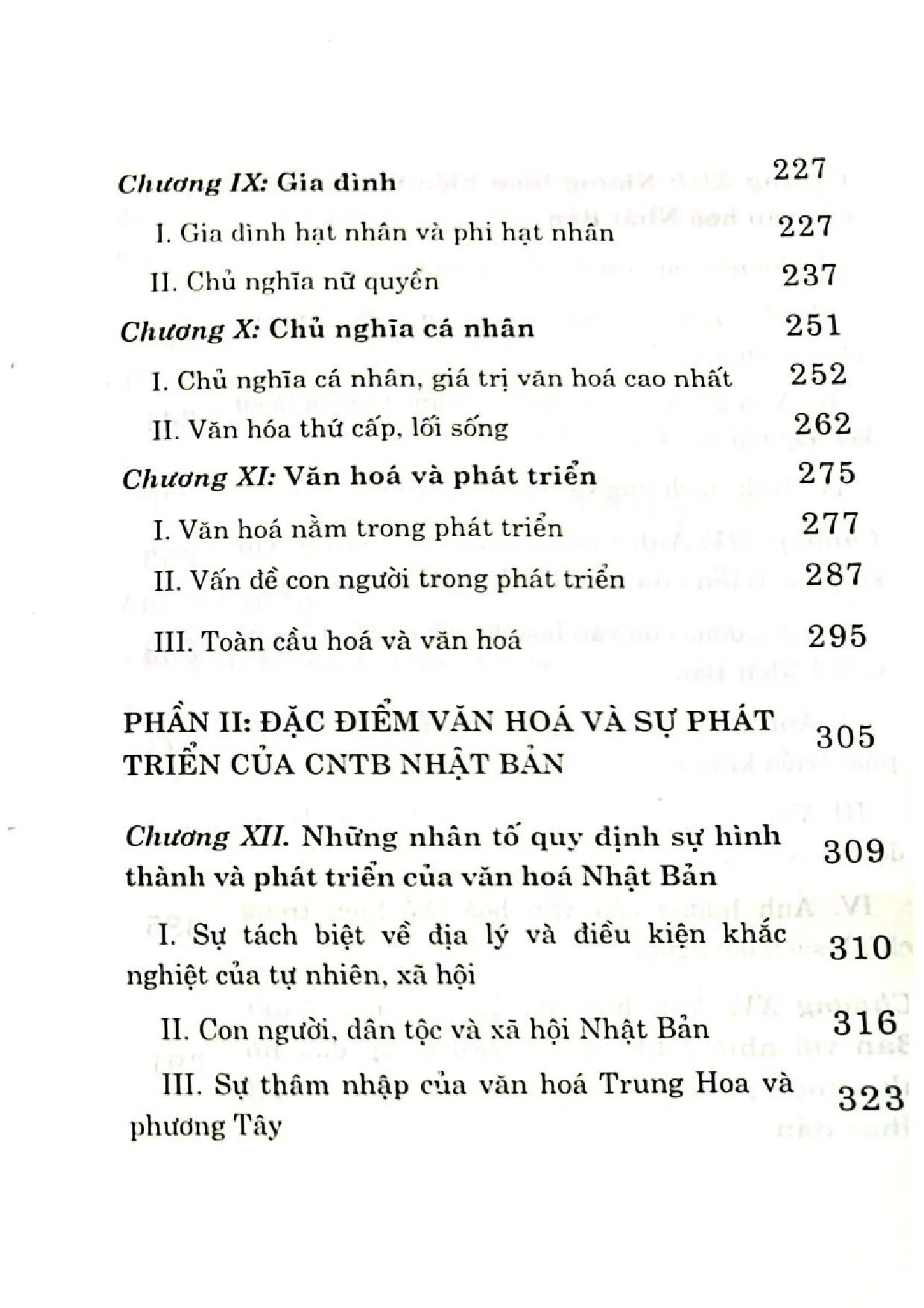 Mục lục chi tiết trang 2 sách Mỹ - Âu - Nhật văn hóa và phát triển vv