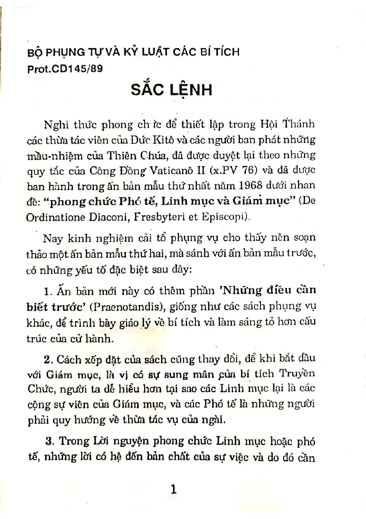 Mục lục chi tiết trang 2 sách Nghi thức phong chức