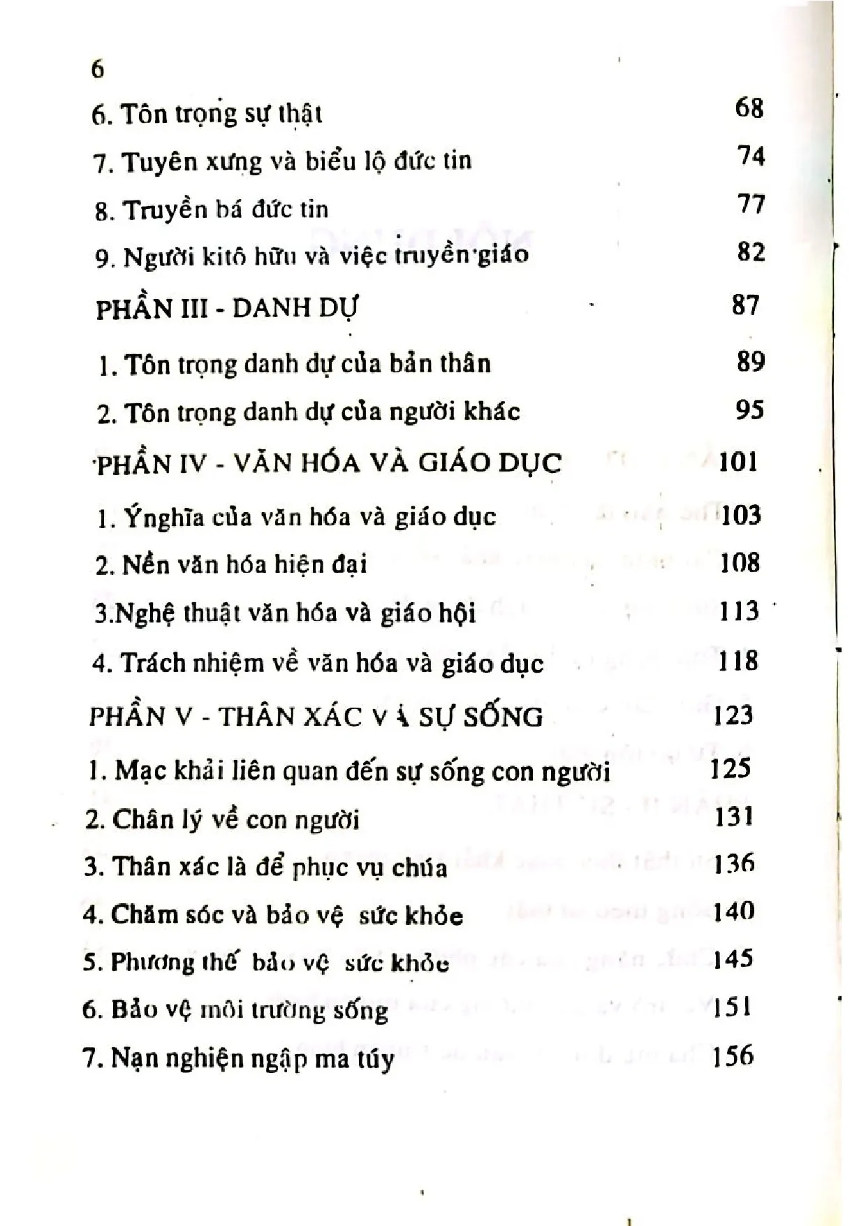 Mục lục chi tiết trang 1 sách Những vấn đề lớn của Ki tô hữu trong thế giới ngày nay