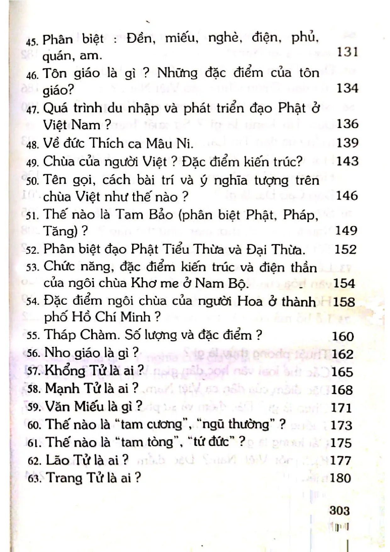 Mục lục chi tiết trang 3 sách Hỏi và đáp về văn hóa Việt Nam