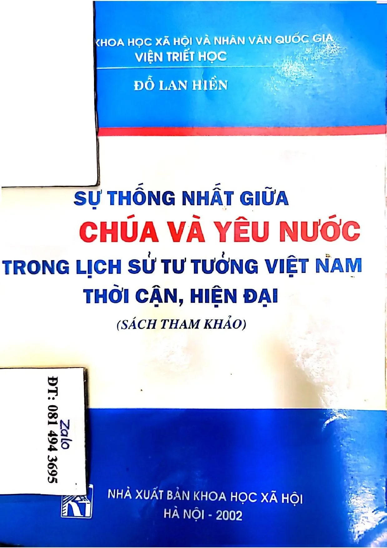 Ảnh bìa của Sự thống nhất giữa chúa và yêu nước trong lịch sử tư tưởng Việt Nam thời cận, hiện đại