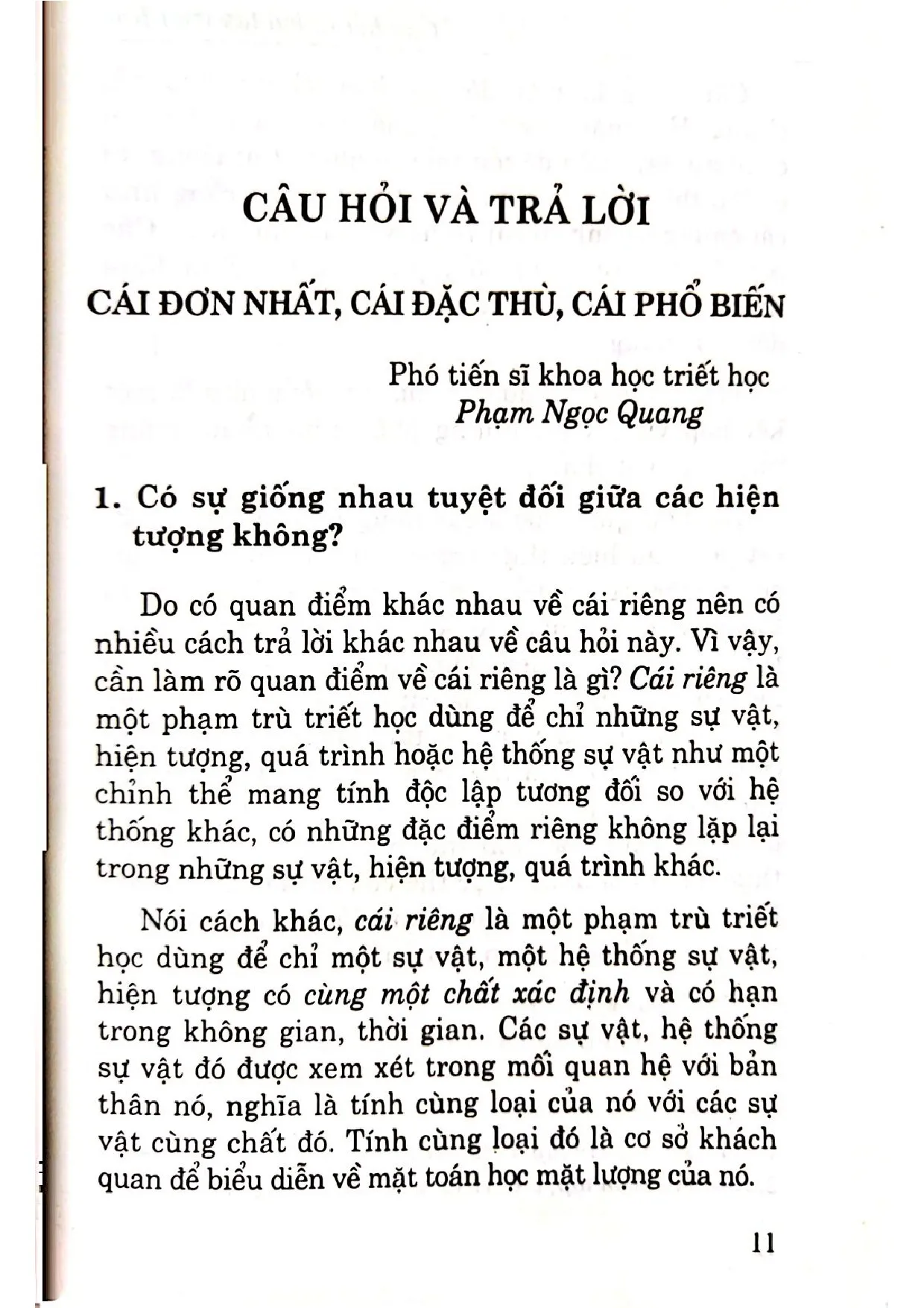 Mục lục chi tiết trang 1 sách Câu hỏi và bài tập triết học chủ nghĩa duy vật biện chứng tập 3