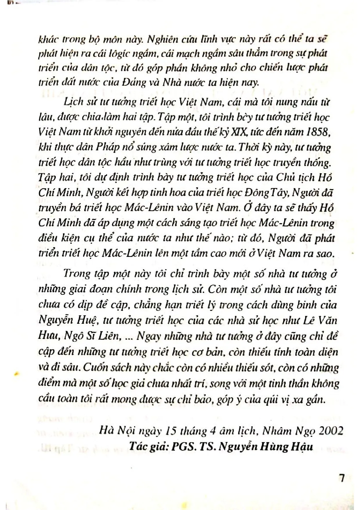 Nội dung trang phụ bản giới thiệu sách Đại cương triết học Việt Nam