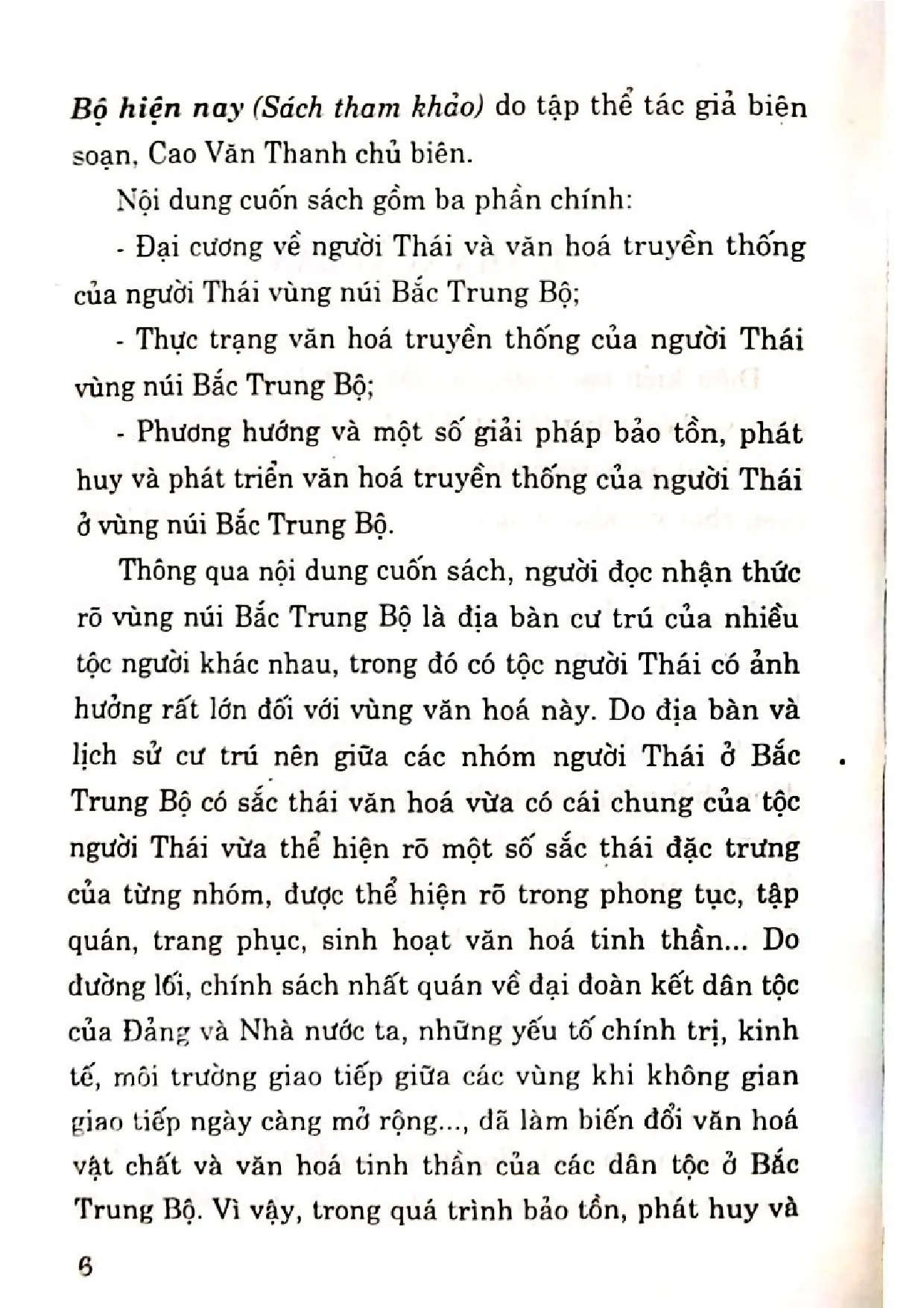 Nội dung trang phụ bản giới thiệu sách Bảo tồn và phát triển văn hóa truyền thống của người Thái vùng núi Bắc trung bộ hiện nay