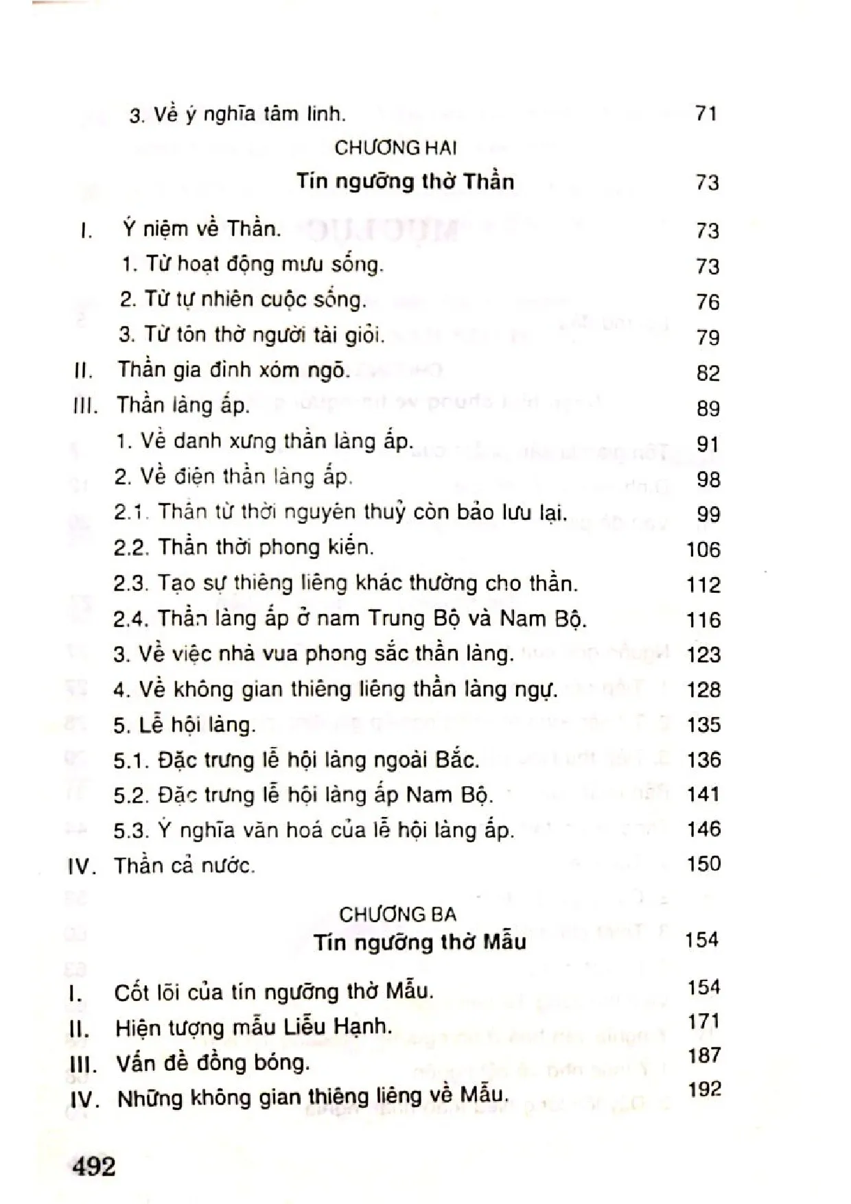 Mục lục chi tiết trang 1 sách Các hình thái tín ngưỡng tôn giáo ở Việt Nam