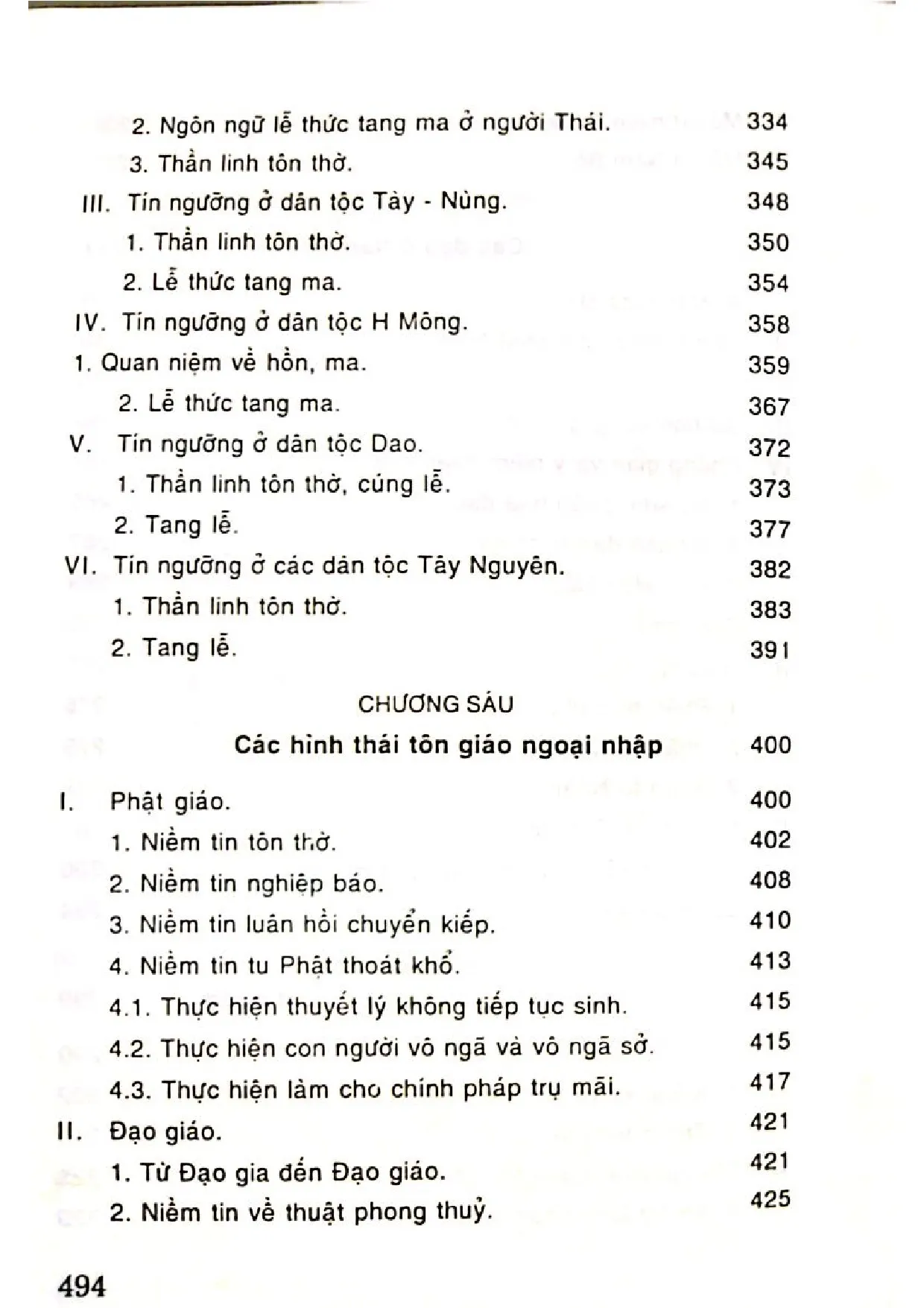 Mục lục chi tiết trang 3 sách Các hình thái tín ngưỡng tôn giáo ở Việt Nam