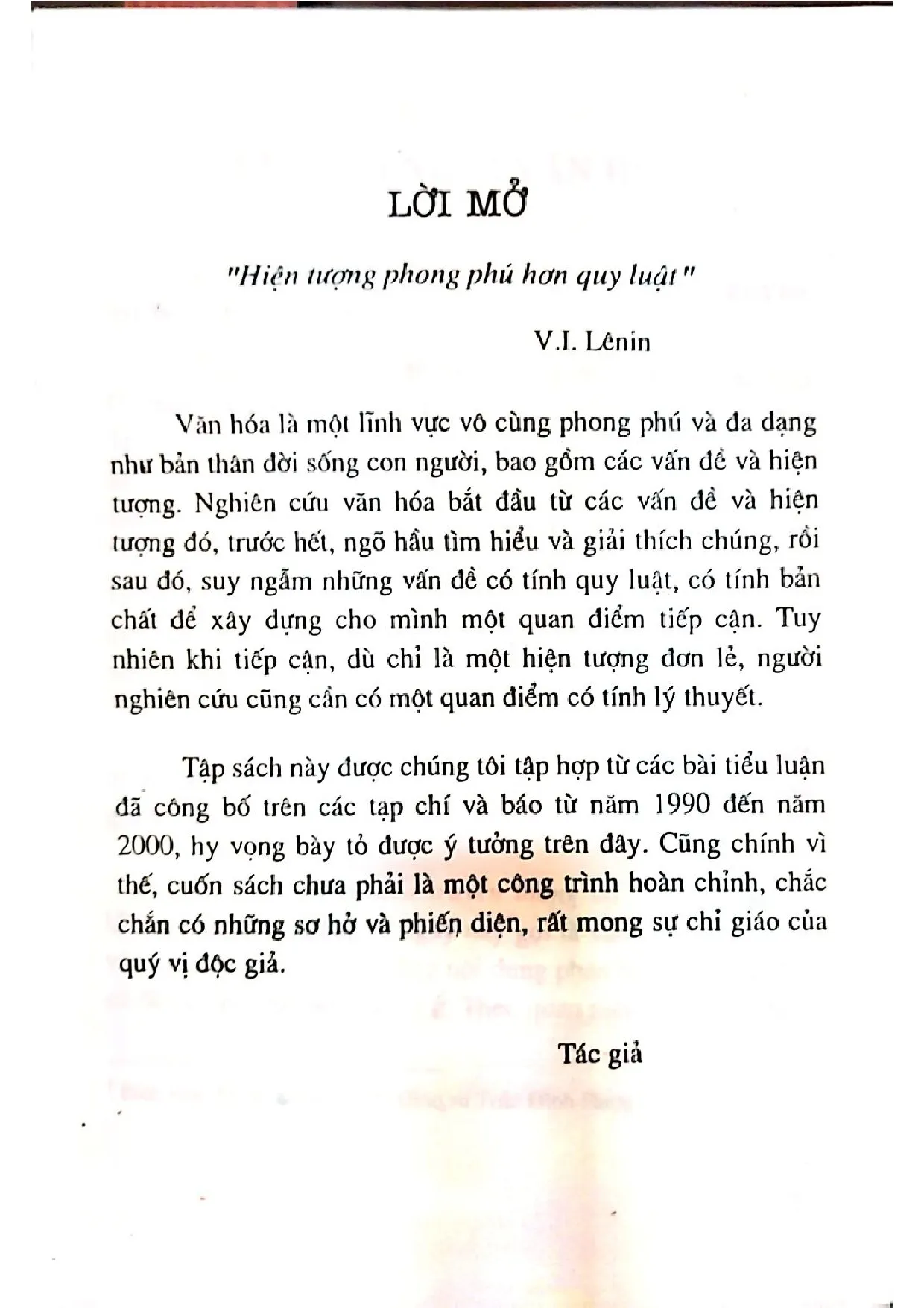 Mục lục chi tiết trang 1 sách Văn hóa tiếp cận từ vấn đề và hiện tượng