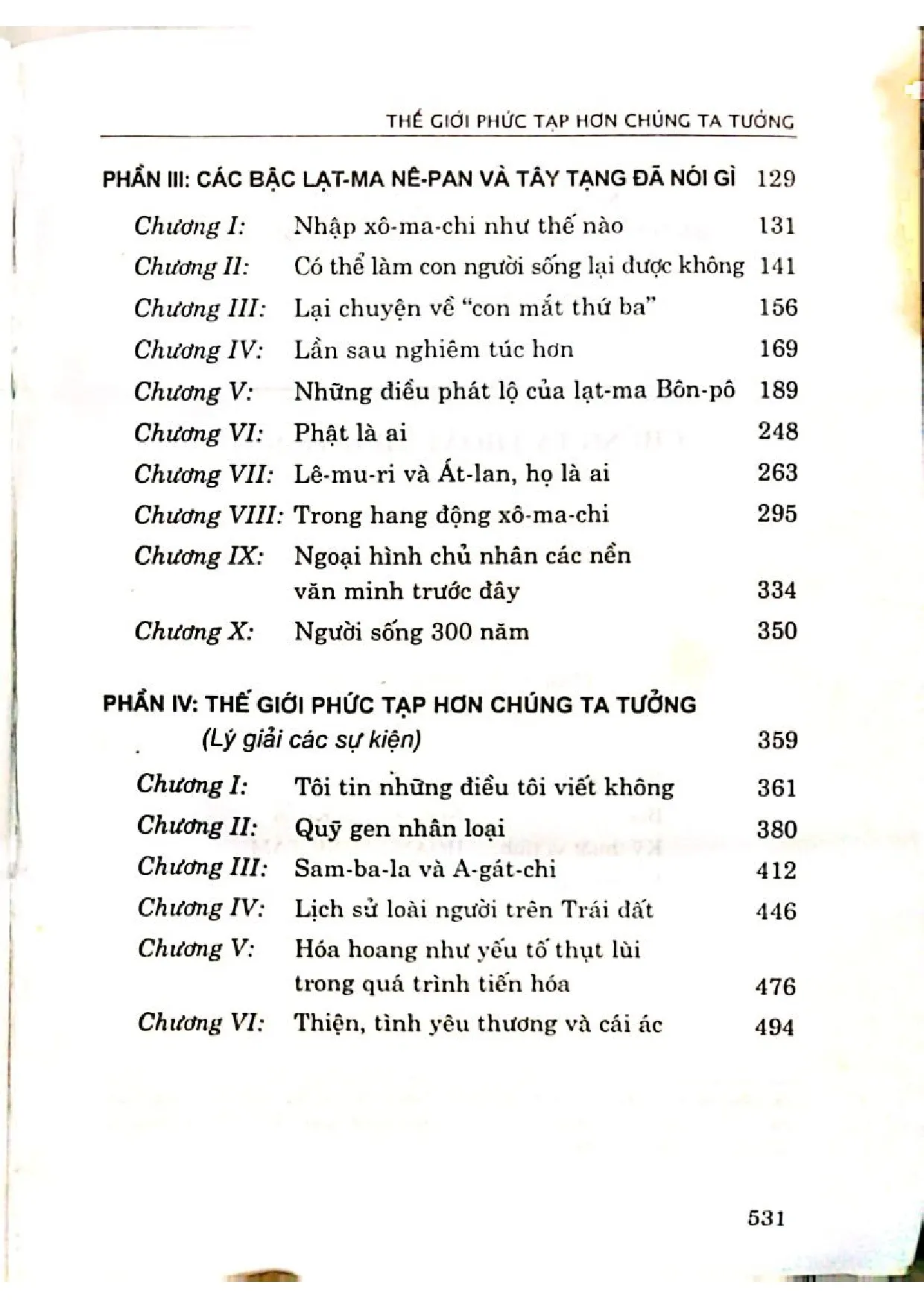 Mục lục chi tiết trang 1 sách Chúng ta thoát thai từ đâu