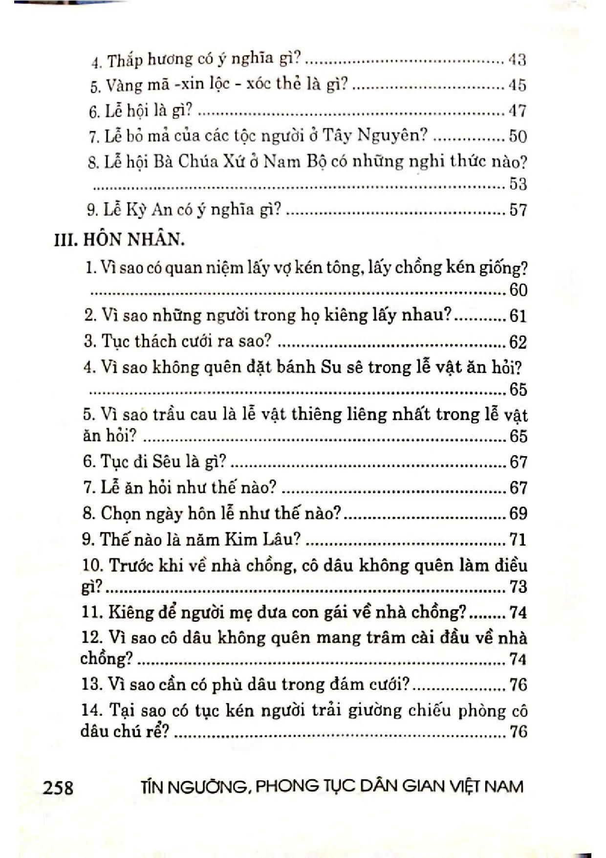 Mục lục chi tiết trang 1 sách Tín ngưỡng phong tục và những kiêng kị dân gian ở Việt Nam