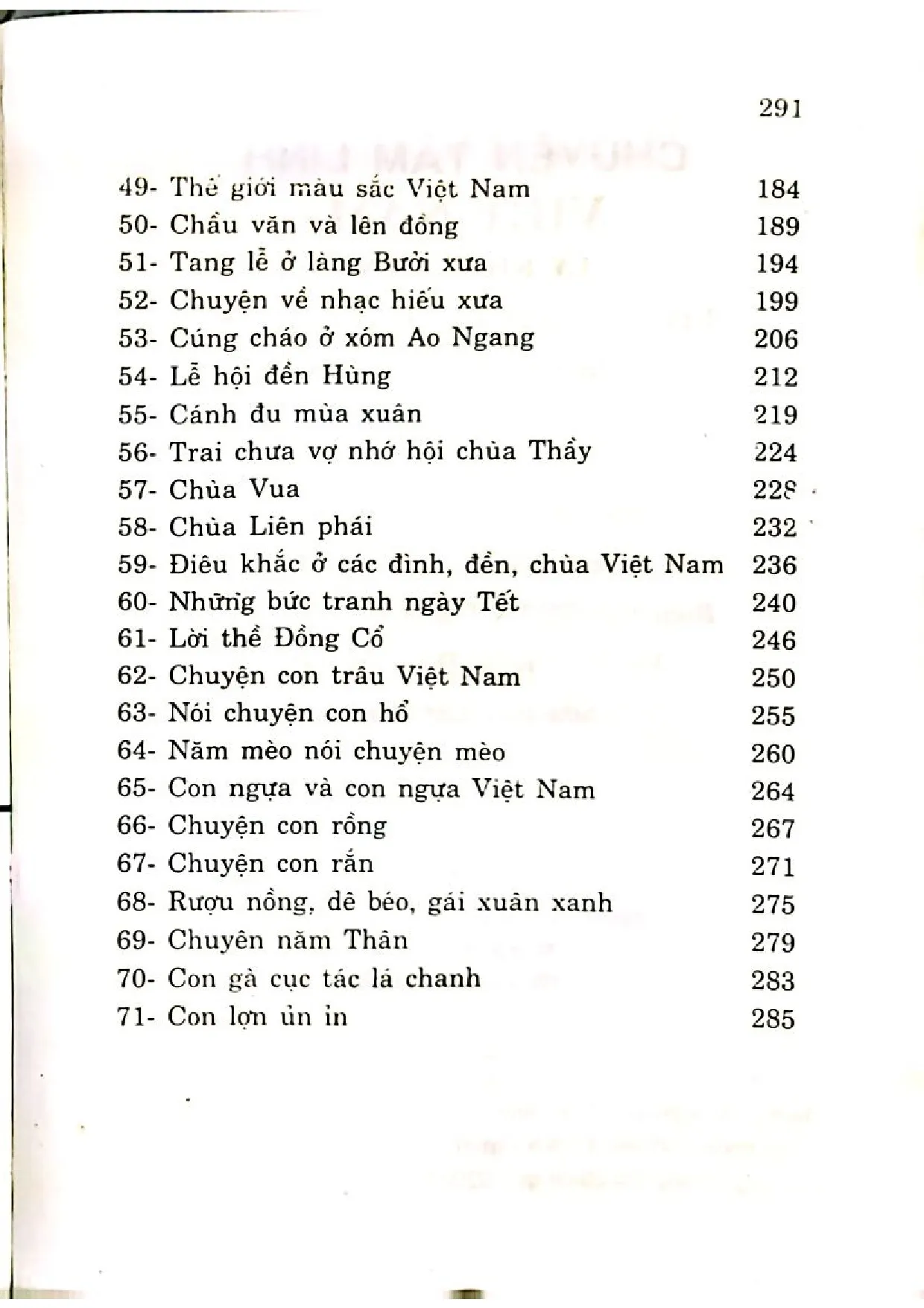 Mục lục chi tiết trang 2 sách Chuyện tâm linh Việt Nam