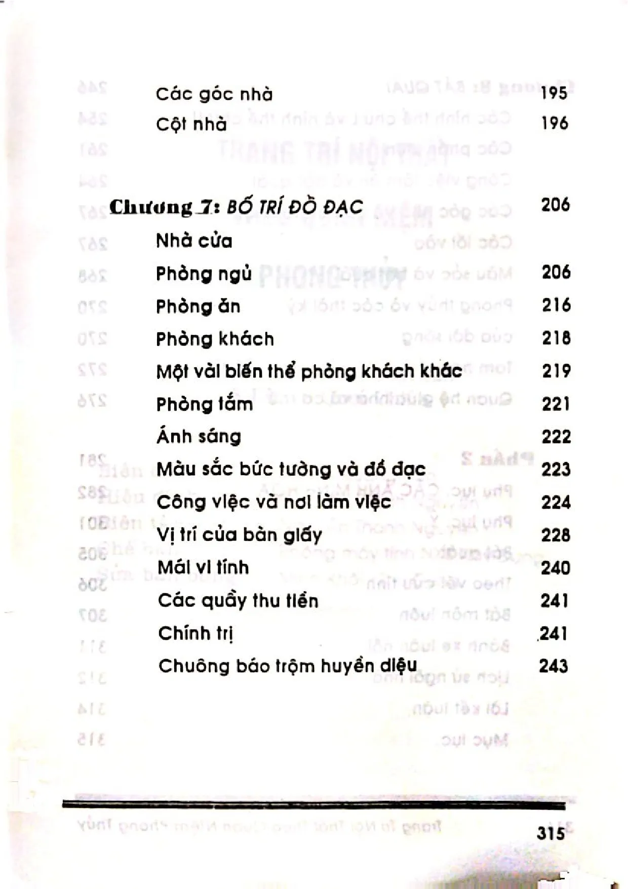 Mục lục chi tiết trang 3 sách Trang trí nội thất theo quan niệm phong thủy