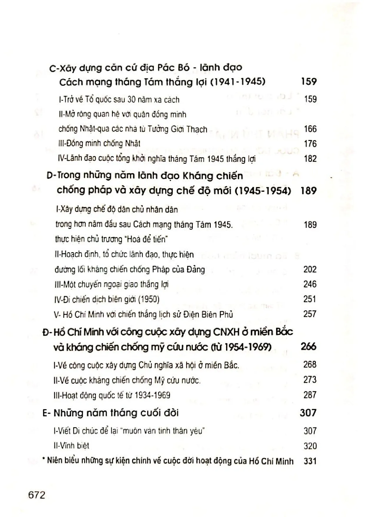 Mục lục chi tiết trang 1 sách Hồ Chí Minh những chặng đường lịch sử