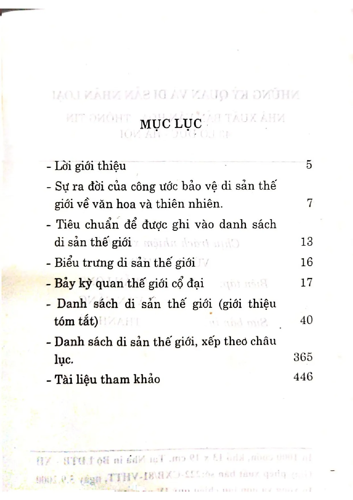 Trang bìa chính thức sách Những kỳ quan và di sản nhân loại