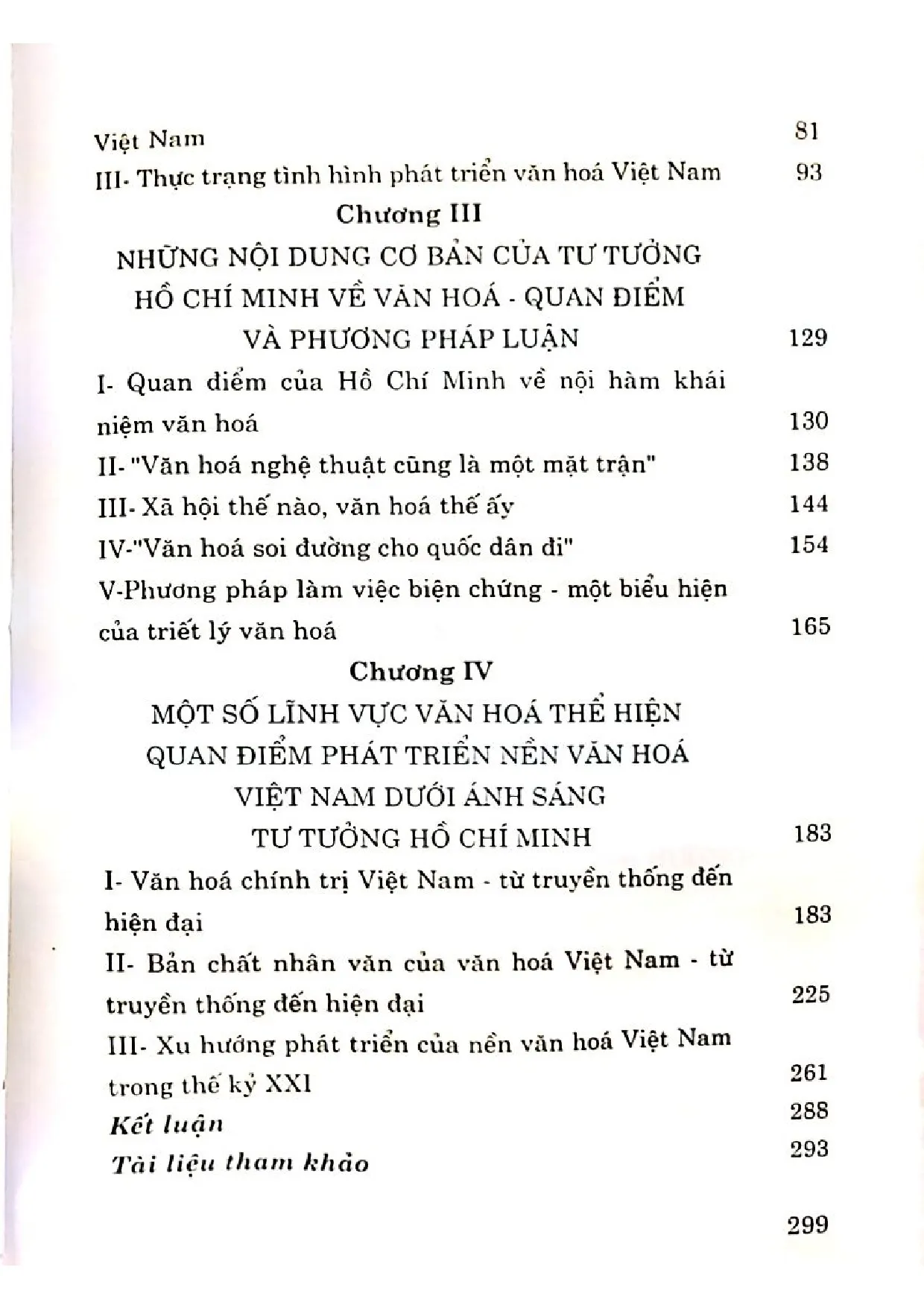 Mục lục chi tiết trang 1 sách Góp phần nghiên cứu văn hóa Việt Nam dưới ánh sáng tư tưởng Hồ Chí Minh