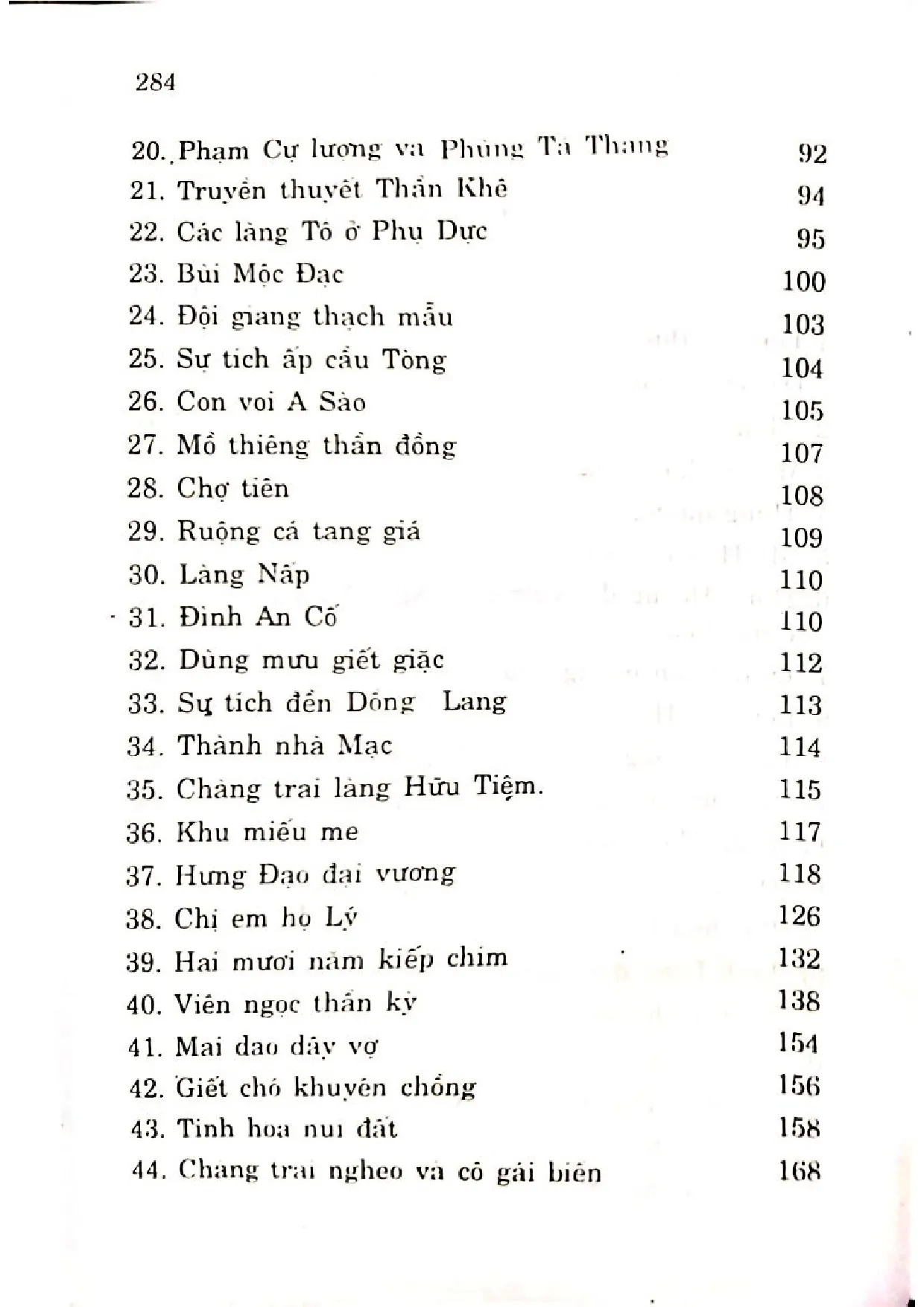 Mục lục chi tiết trang 1 sách Sự tích bà chúa Ngừ