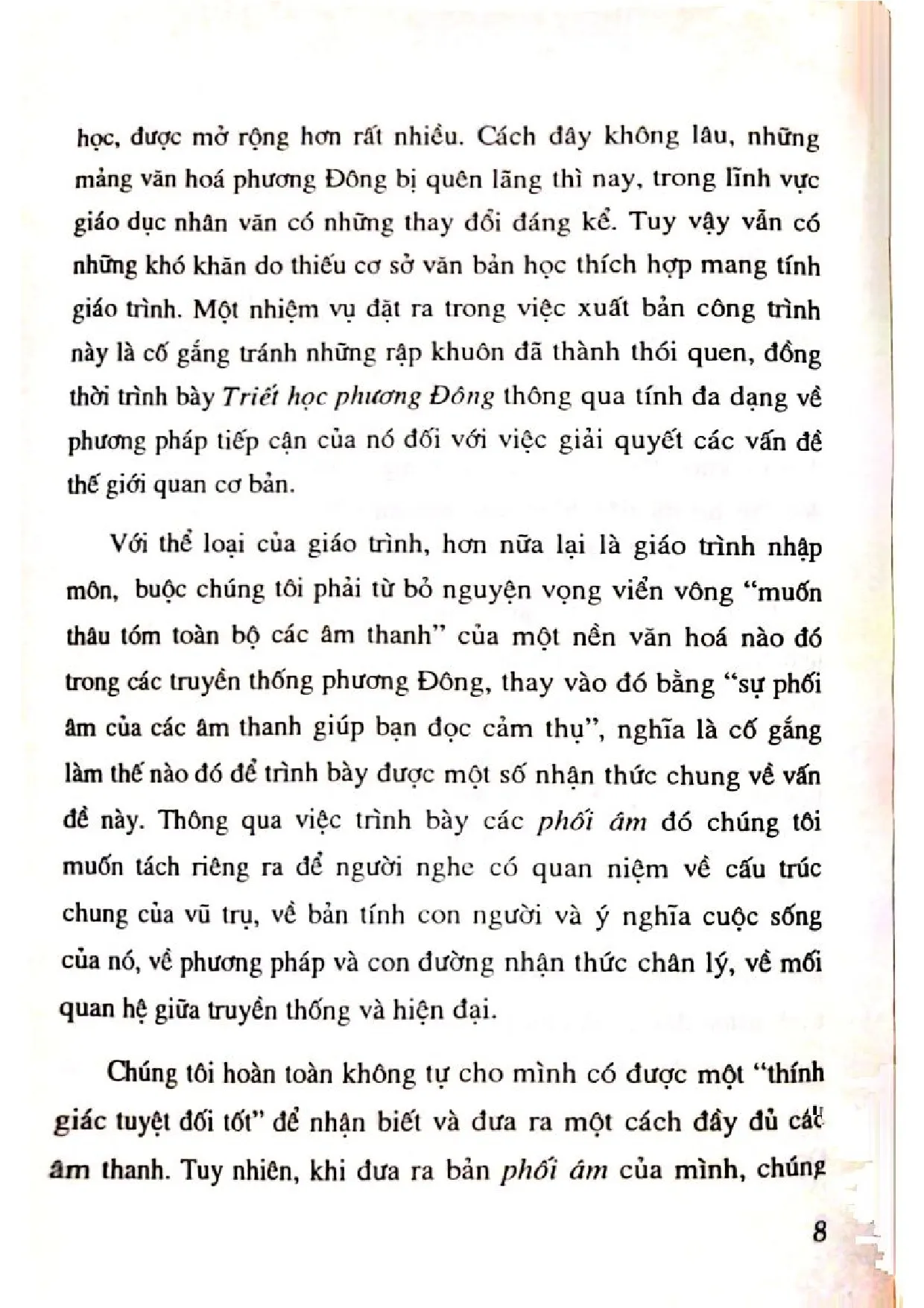 Nội dung trang phụ bản giới thiệu sách Triết học phương đông Trung Hoa, Ấn Độ, các nước Hồi giáo