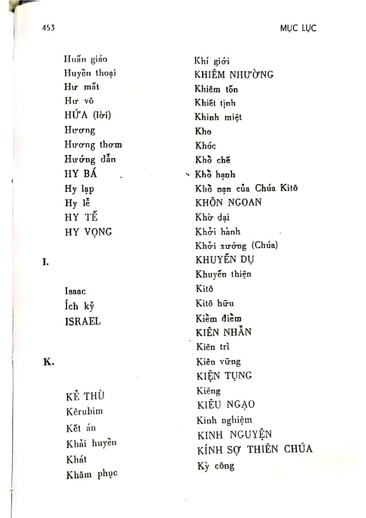 Mục lục chi tiết trang 2 sách Điển ngữ thần học thánh kinh từ A - L