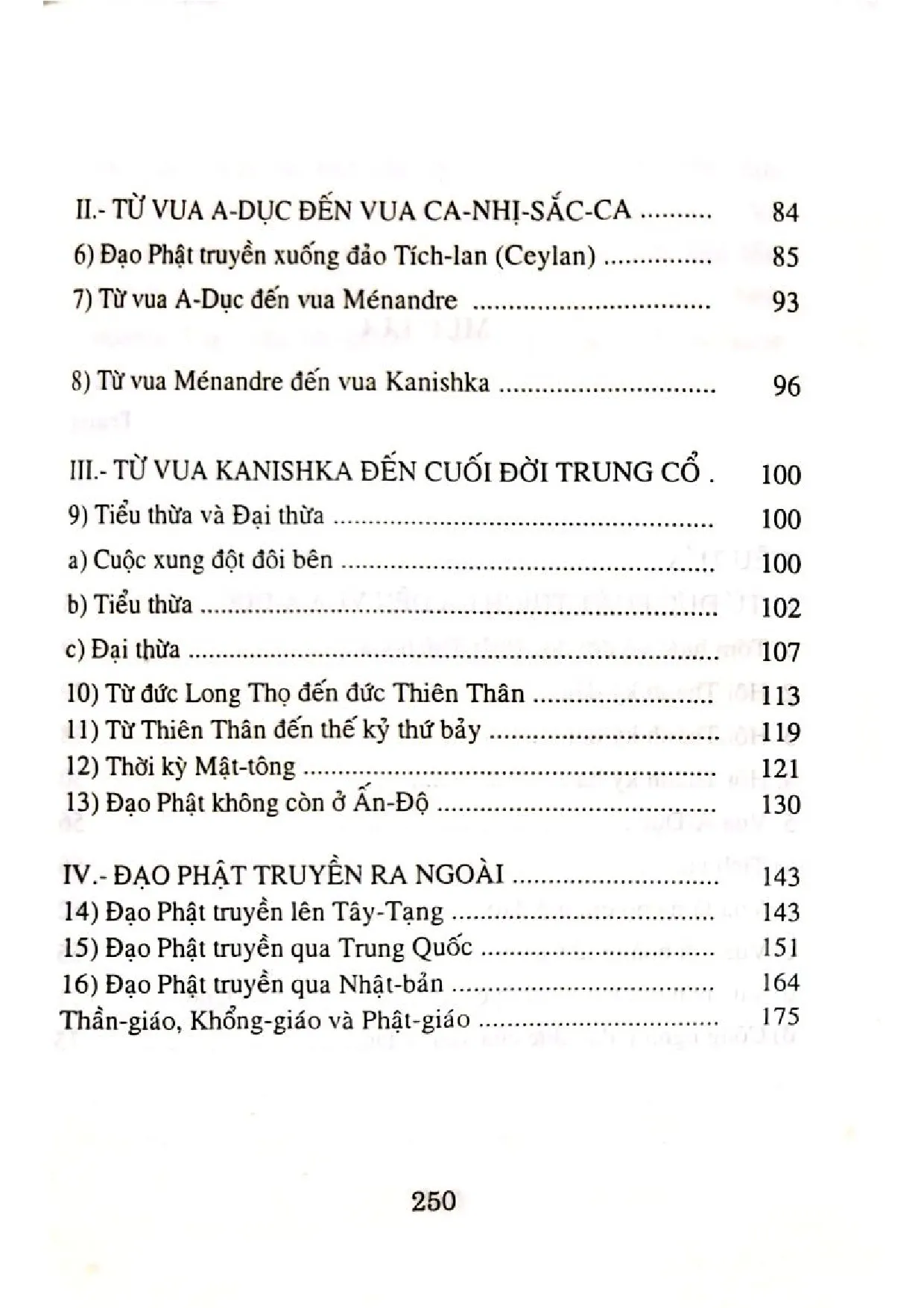 Mục lục chi tiết trang 1 sách Lịch sử nhà Phật