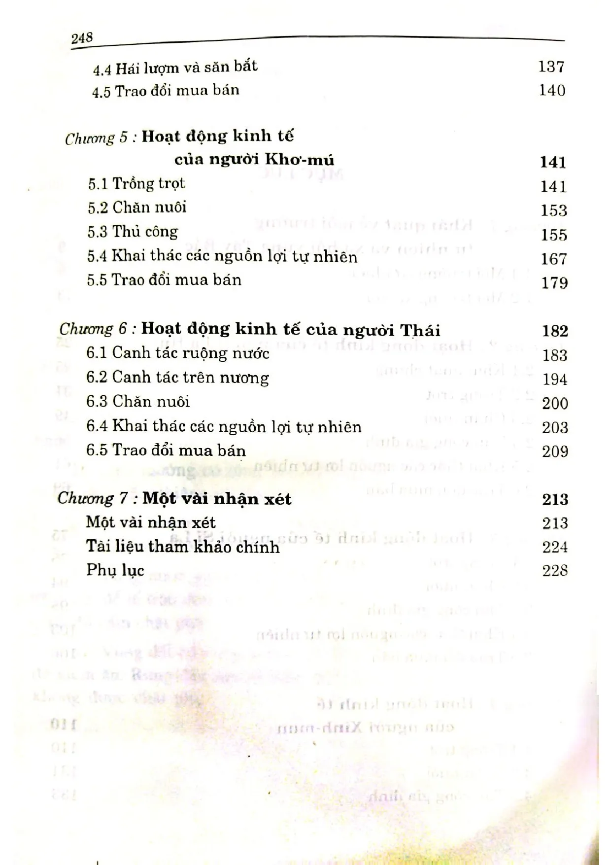 Mục lục chi tiết trang 1 sách Tập quán hoạt động kinh tế của một số dân tộc phía bắc Việt Nam