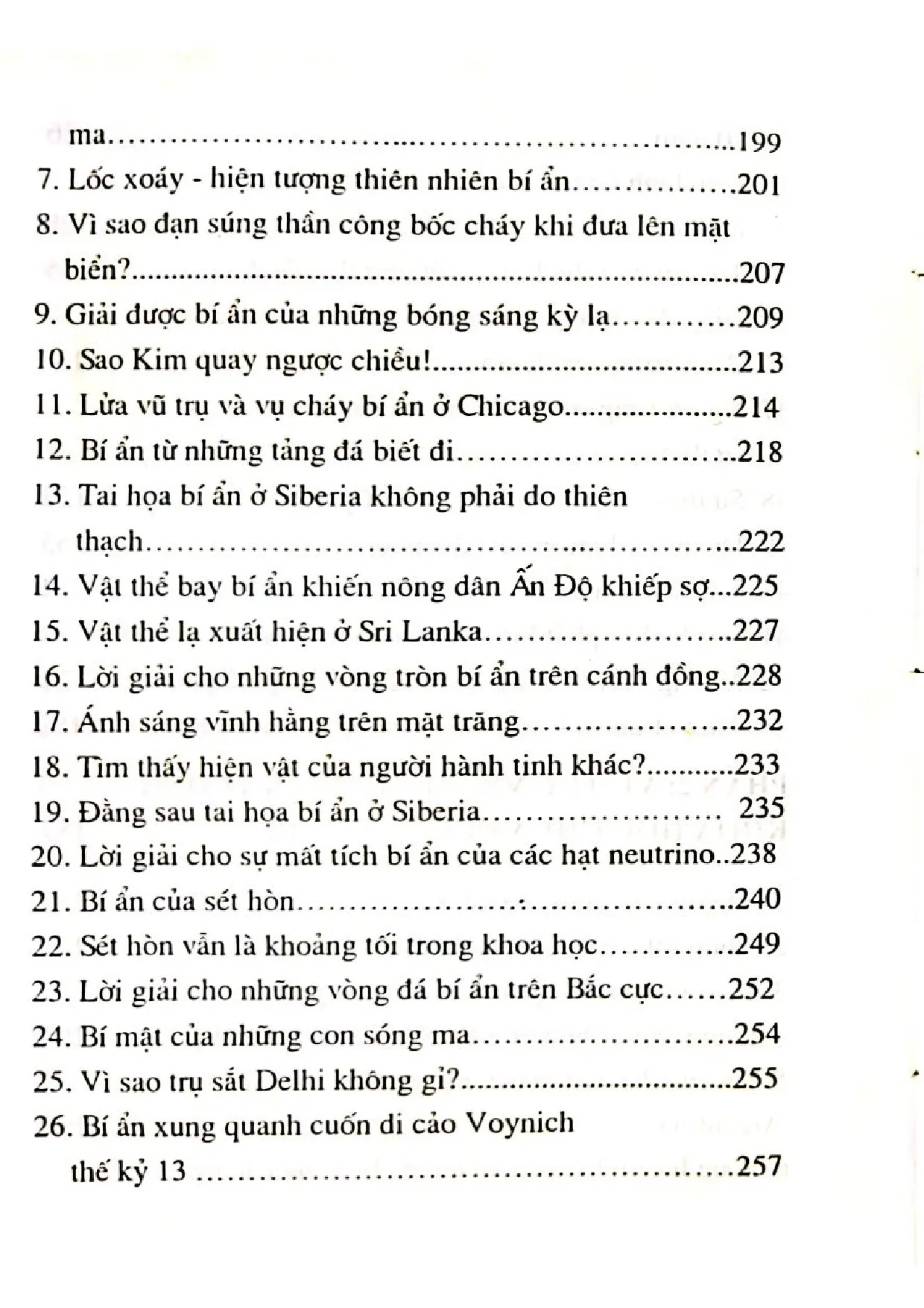 Mục lục chi tiết trang 3 sách Bí ẩn của nhân loại