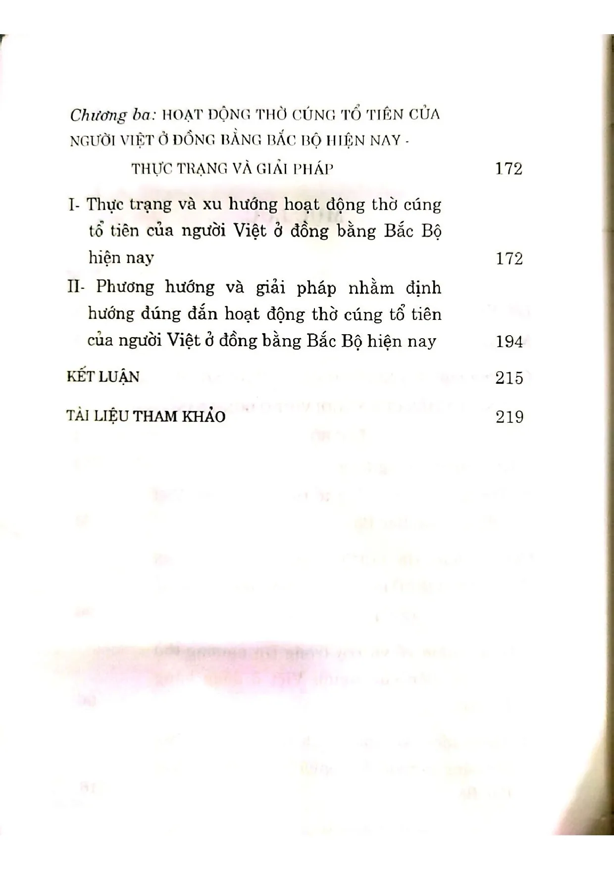 Mục lục chi tiết trang 1 sách Những khía cạnh triết học trong tín ngưỡng thờ cúng tổ tiên của người Việt ở đồng bằng bắc bộ hiện nay
