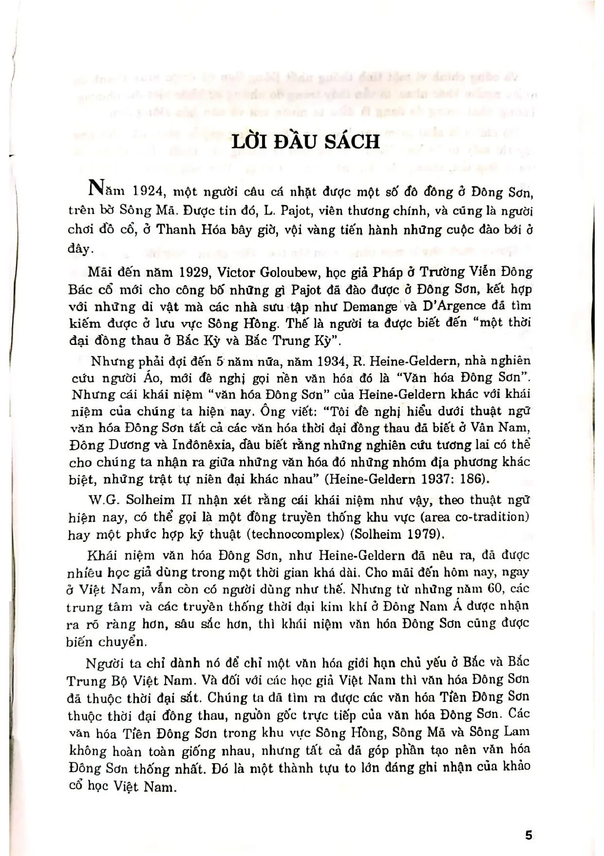 Nội dung trang phụ bản giới thiệu sách Văn hóa Đông Sơn ở Việt Nam