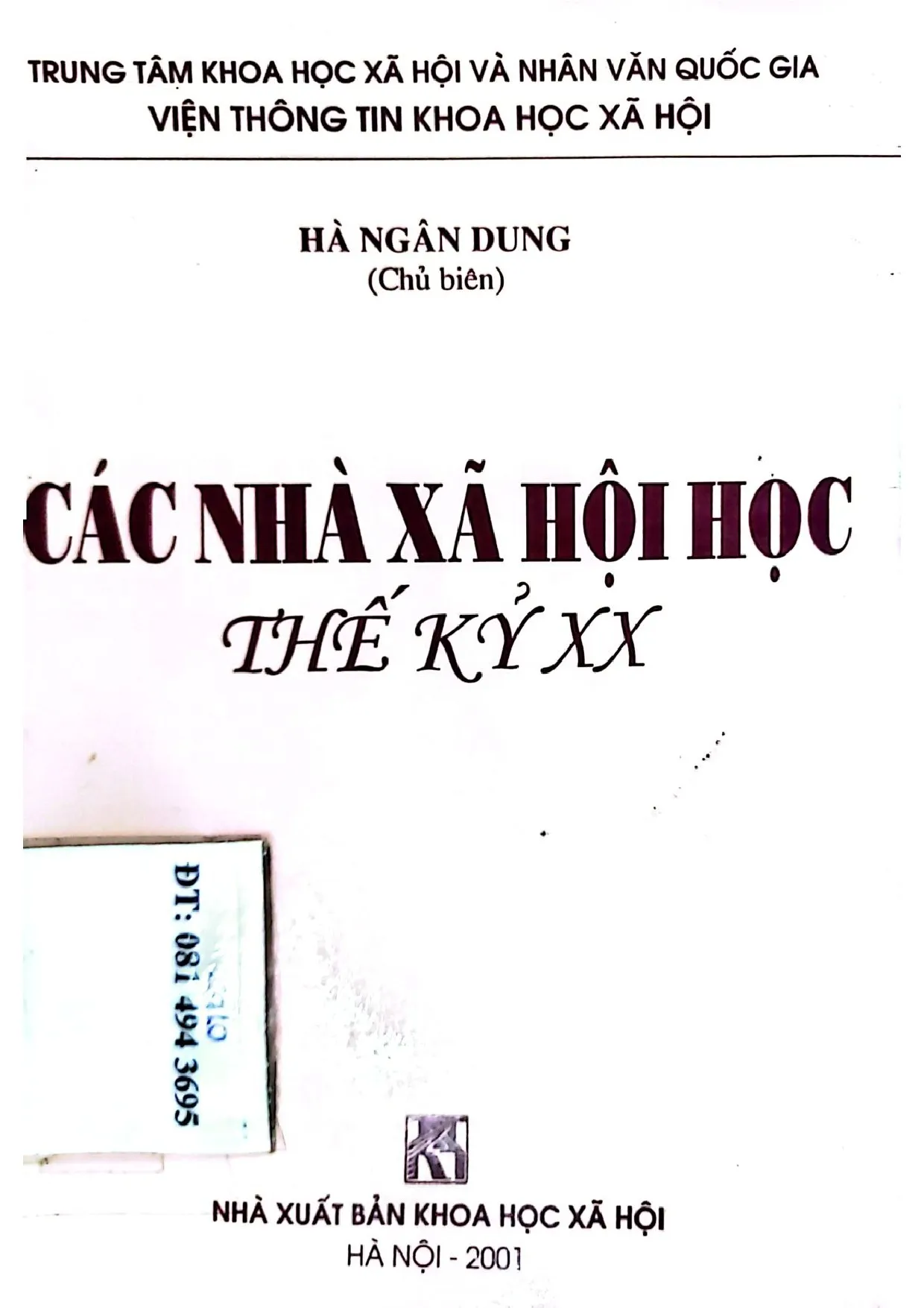 Ảnh bìa của Các nhà xã hội học thế kỷ XX