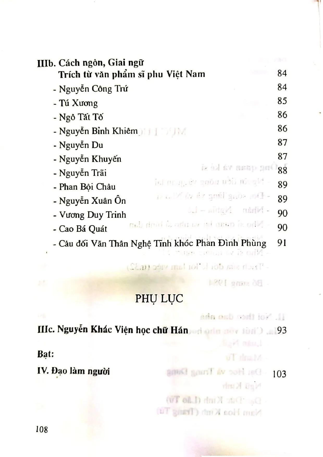 Mục lục chi tiết trang 1 sách Bàn về đạo nho