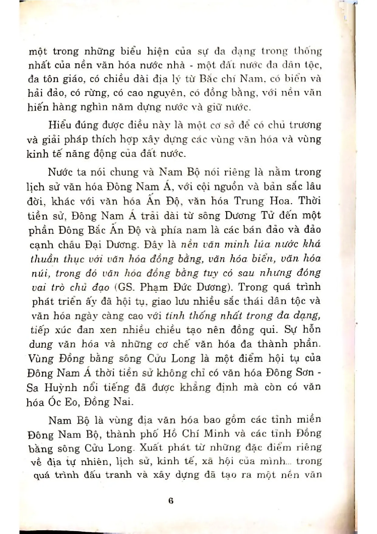 Nội dung trang phụ bản giới thiệu sách Văn hóa Nam bộ vấn đề và phát triển
