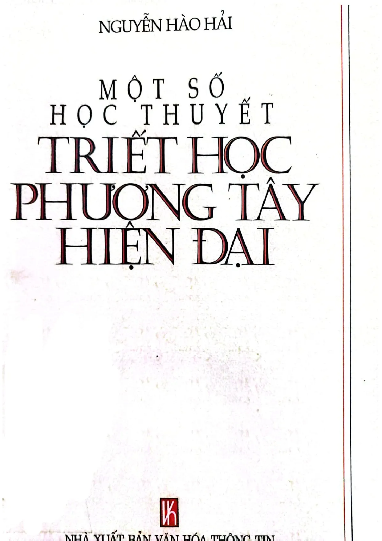 Ảnh bìa của Một số học thuyết triết học phương Tây hiện đại
