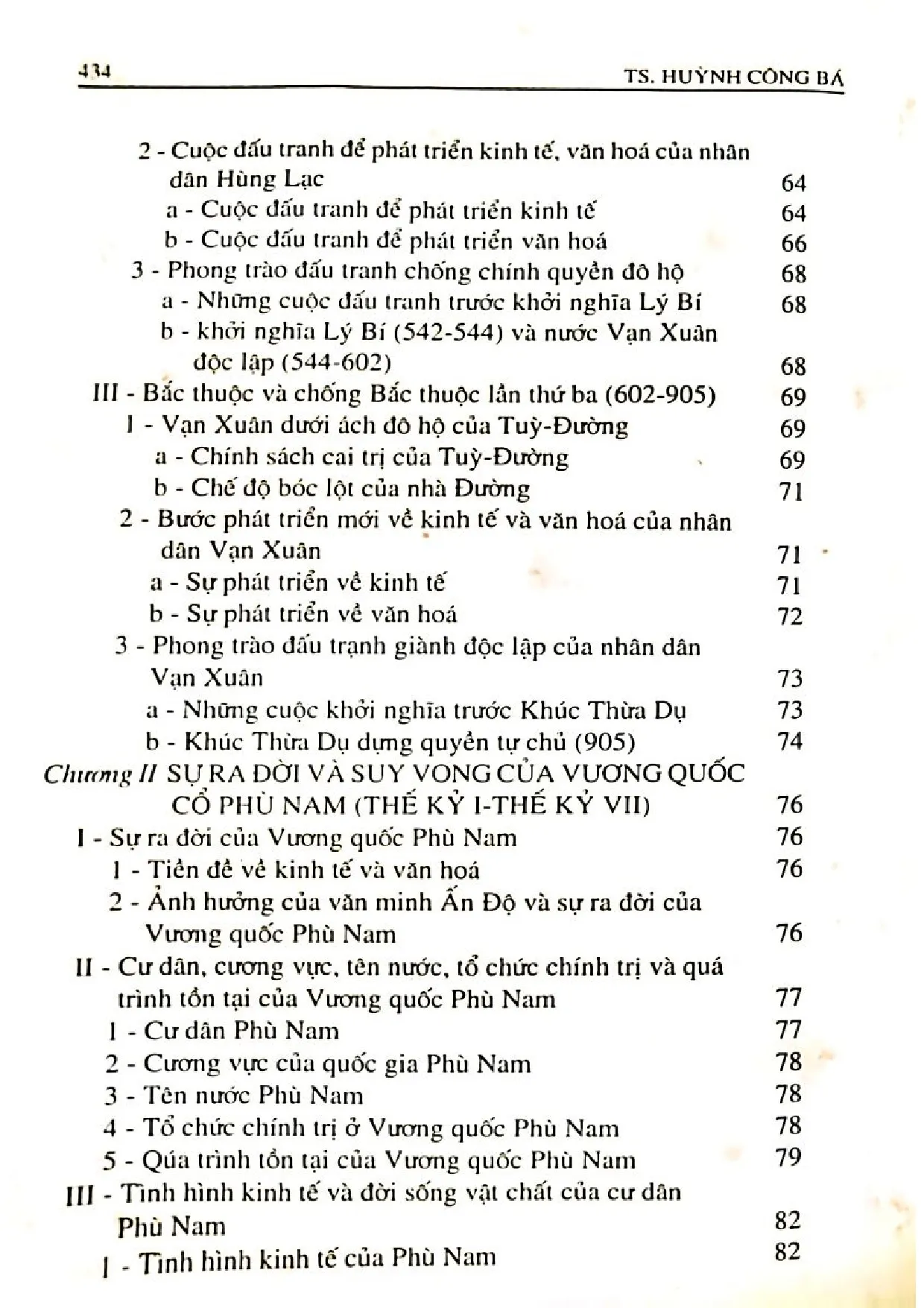 Mục lục chi tiết trang 2 sách Lịch sử Việt Nam