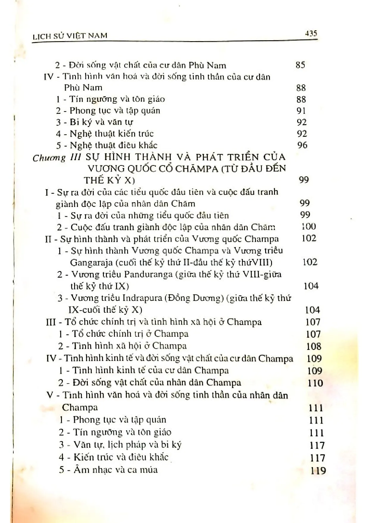 Mục lục chi tiết trang 3 sách Lịch sử Việt Nam
