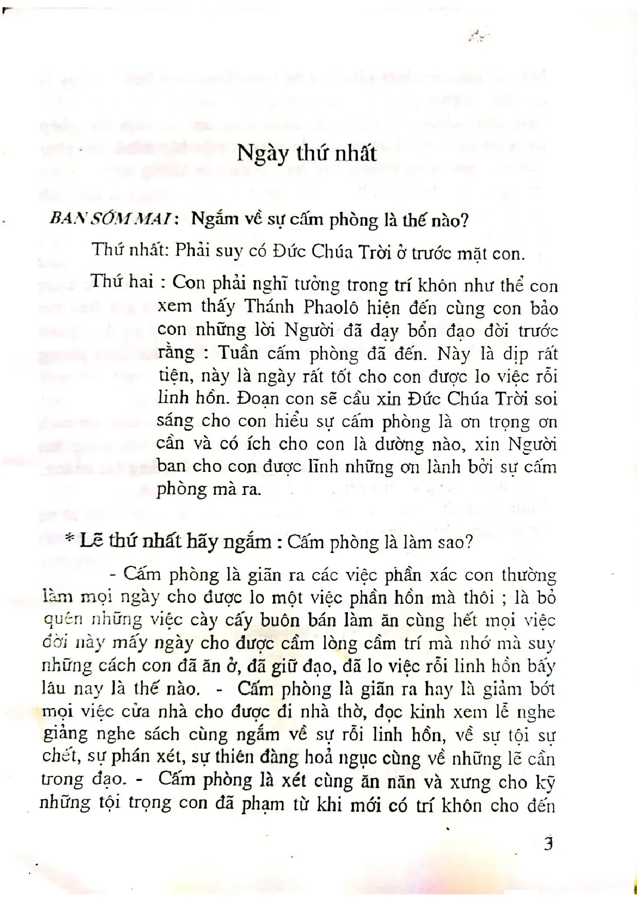 Mục lục chi tiết trang 1 sách Sách cấm phòng cho bổn đạo