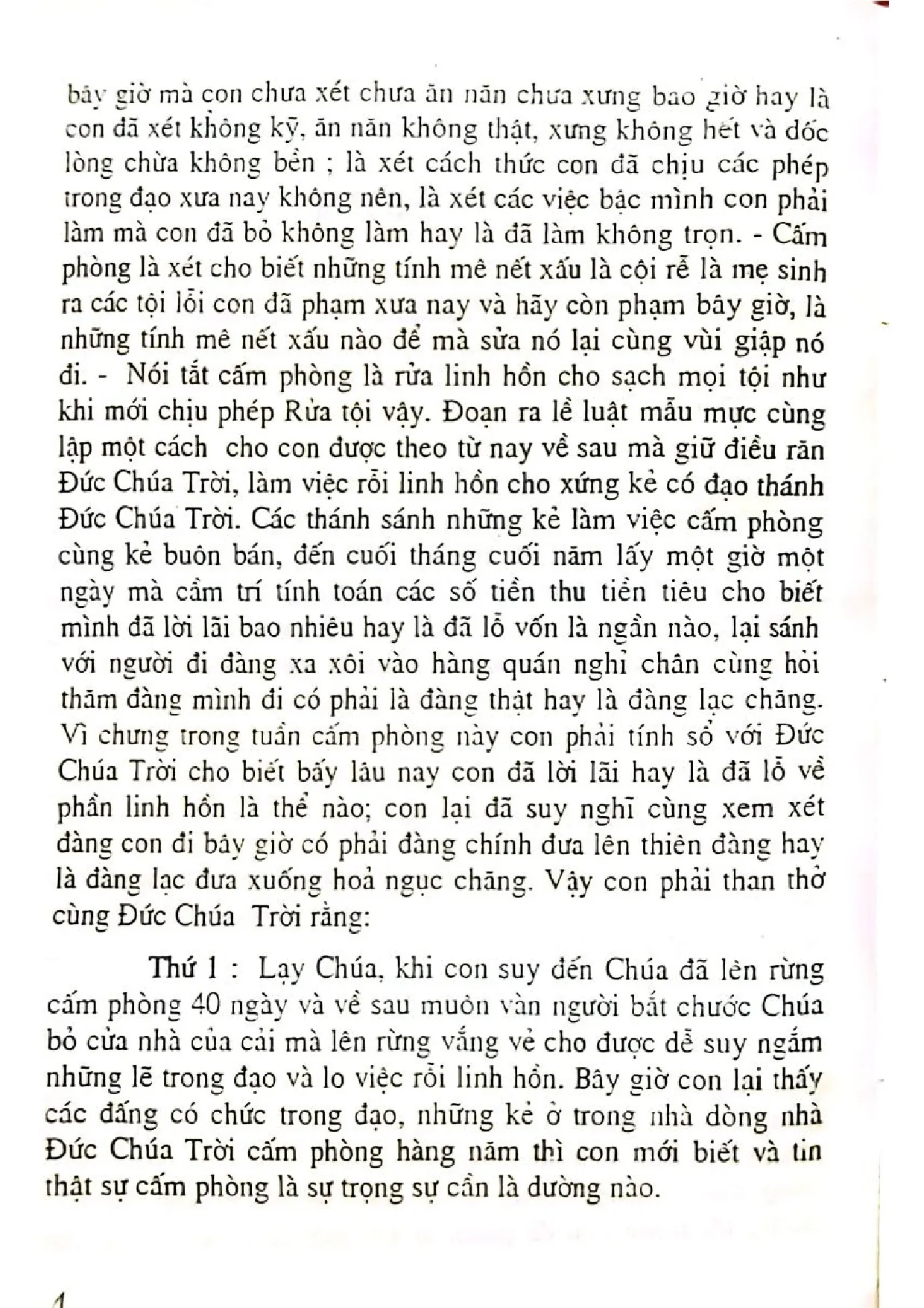 Mục lục chi tiết trang 2 sách Sách cấm phòng cho bổn đạo