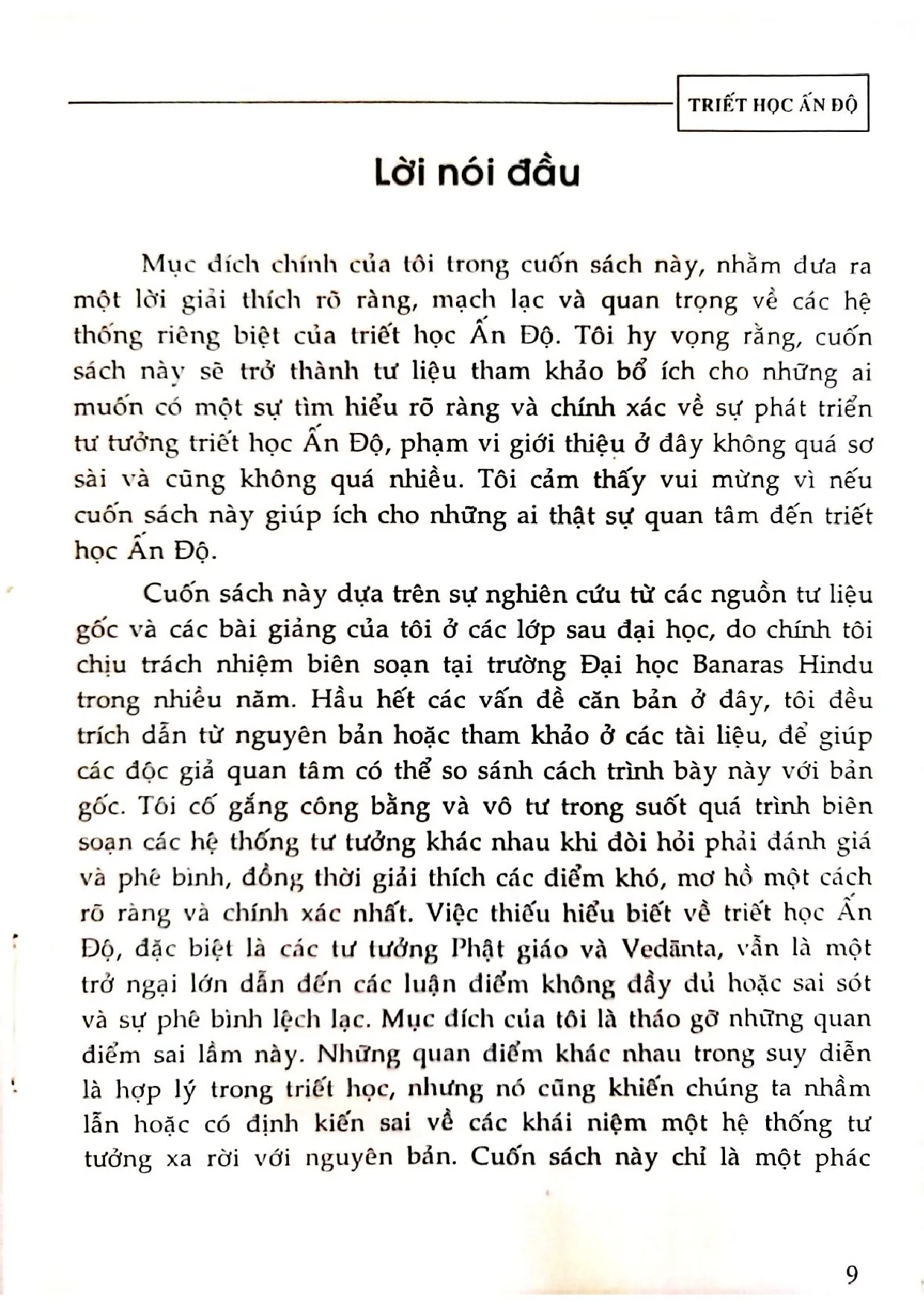 Nội dung trang phụ bản giới thiệu sách Triết học Ấn độ