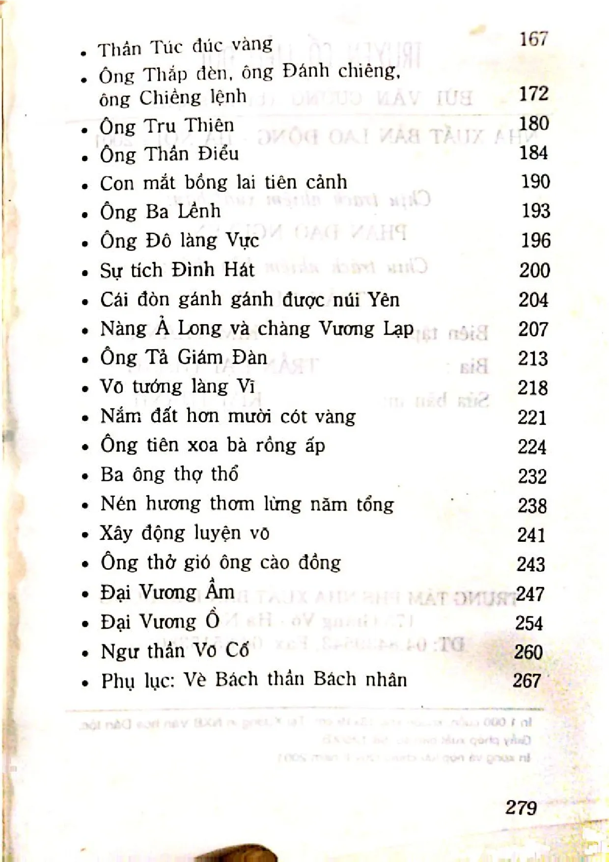 Mục lục chi tiết trang 2 sách Truyện cổ Liễu Đôi
