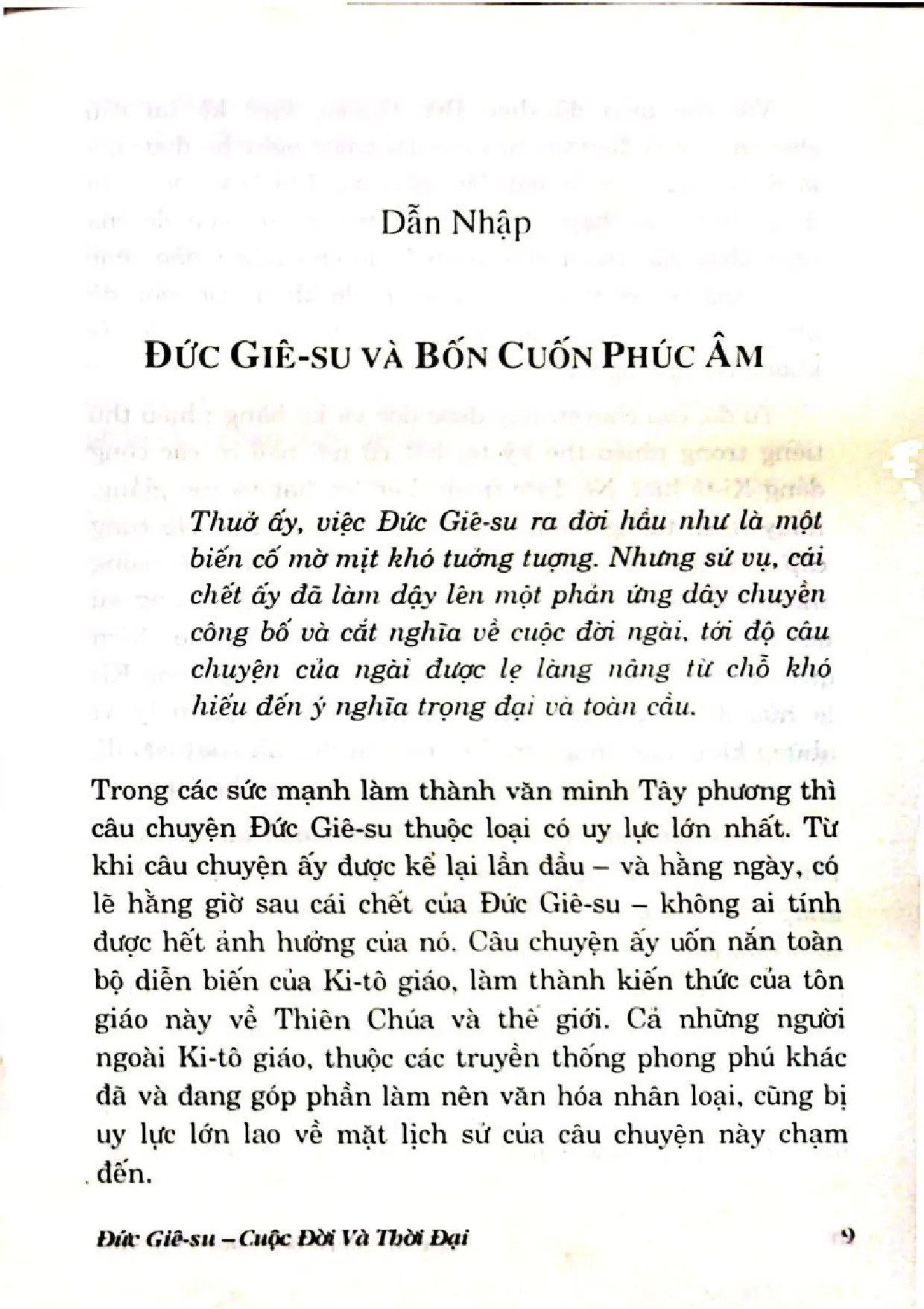 Nội dung trang phụ bản giới thiệu sách Đức Gie - su cuộc đời và thời đại