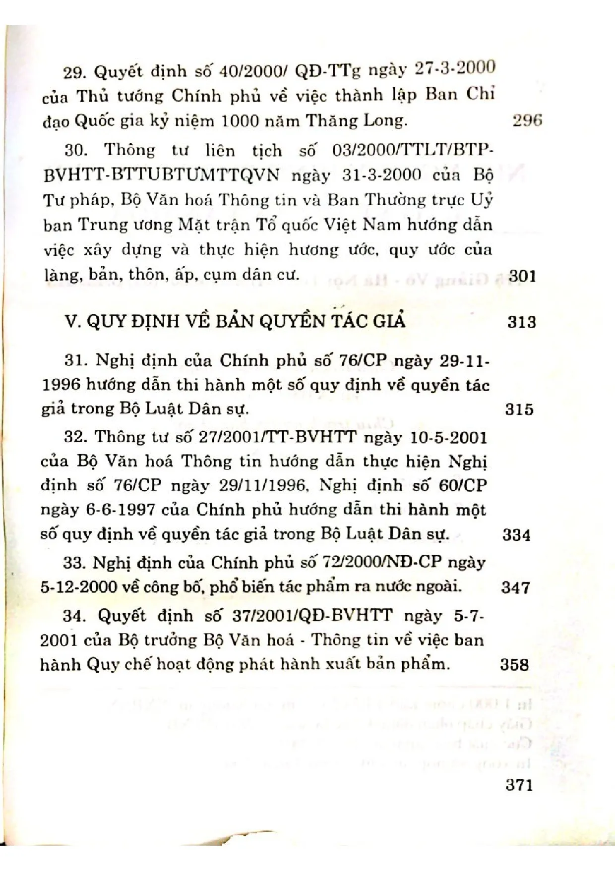 Nội dung trang phụ bản giới thiệu sách Những quy định của pháp luật về bảo vệ di sản văn hóa