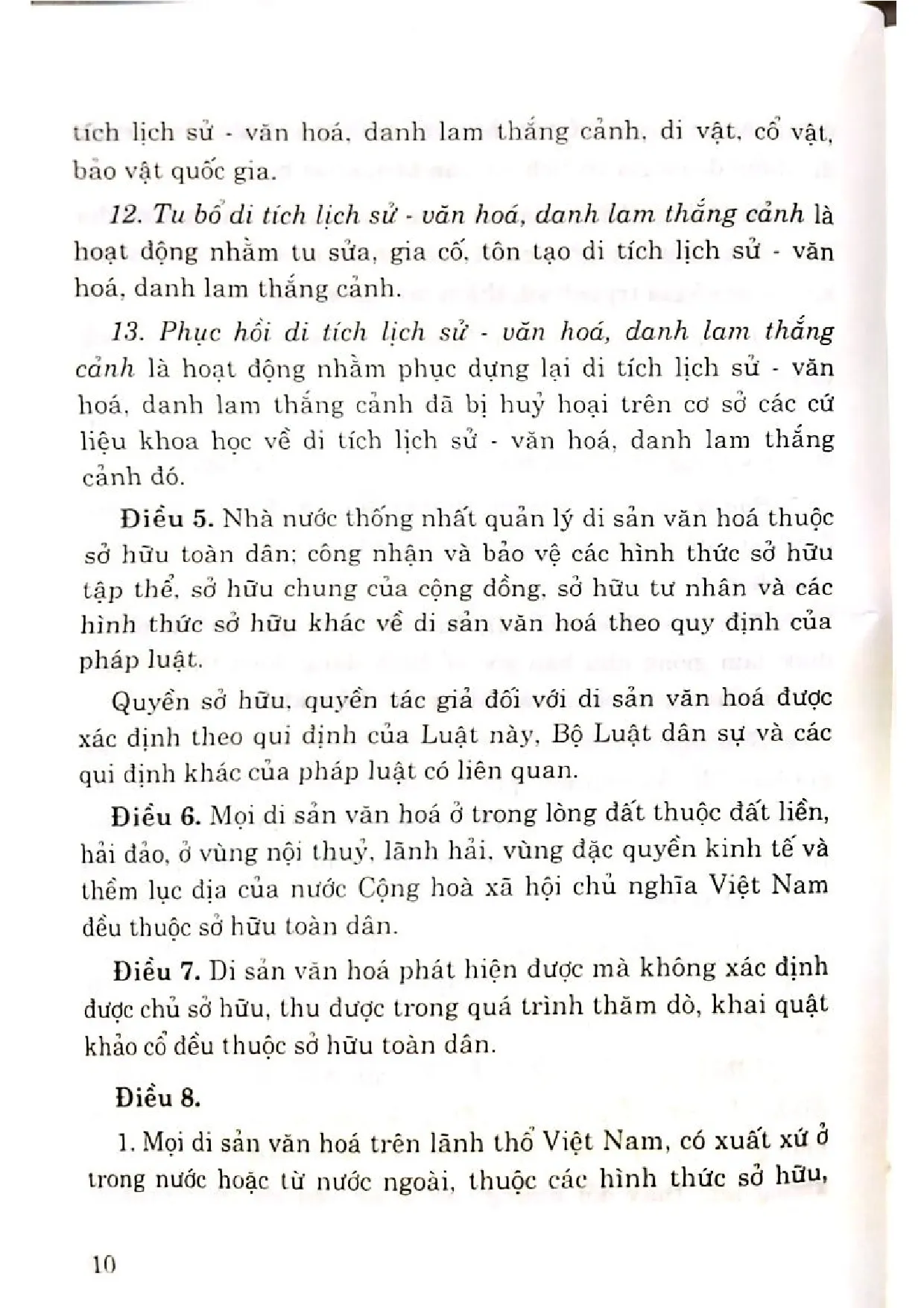 Nội dung mục lục và hình ảnh sách Những quy định của pháp luật về bảo vệ di sản văn hóa - Trang 6