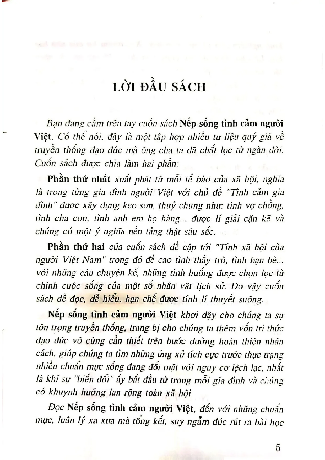 Mục lục chi tiết trang 1 sách Nếp sống tình cảm người Việt