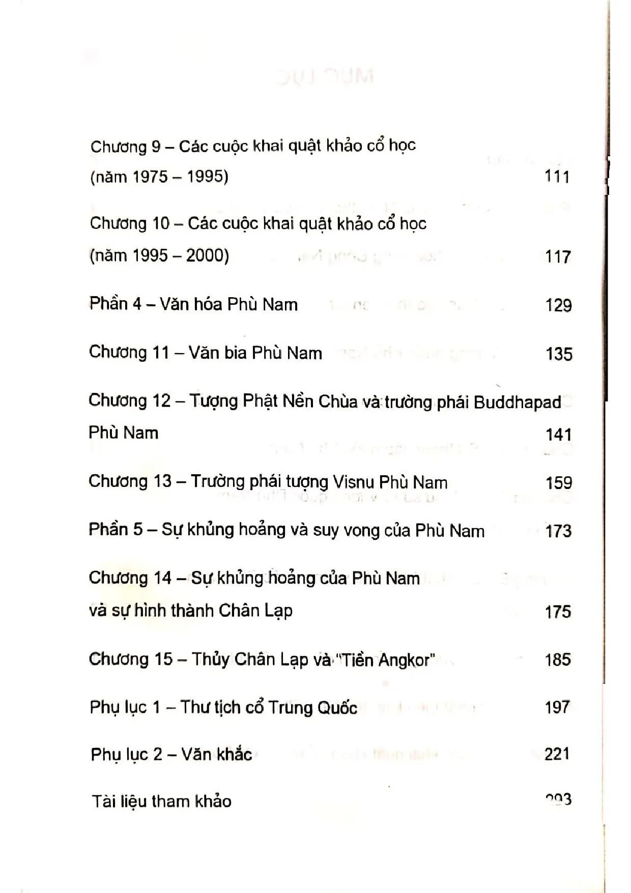 Mục lục chi tiết trang 1 sách Vương quốc Phù Nam lịch sử và văn hóa