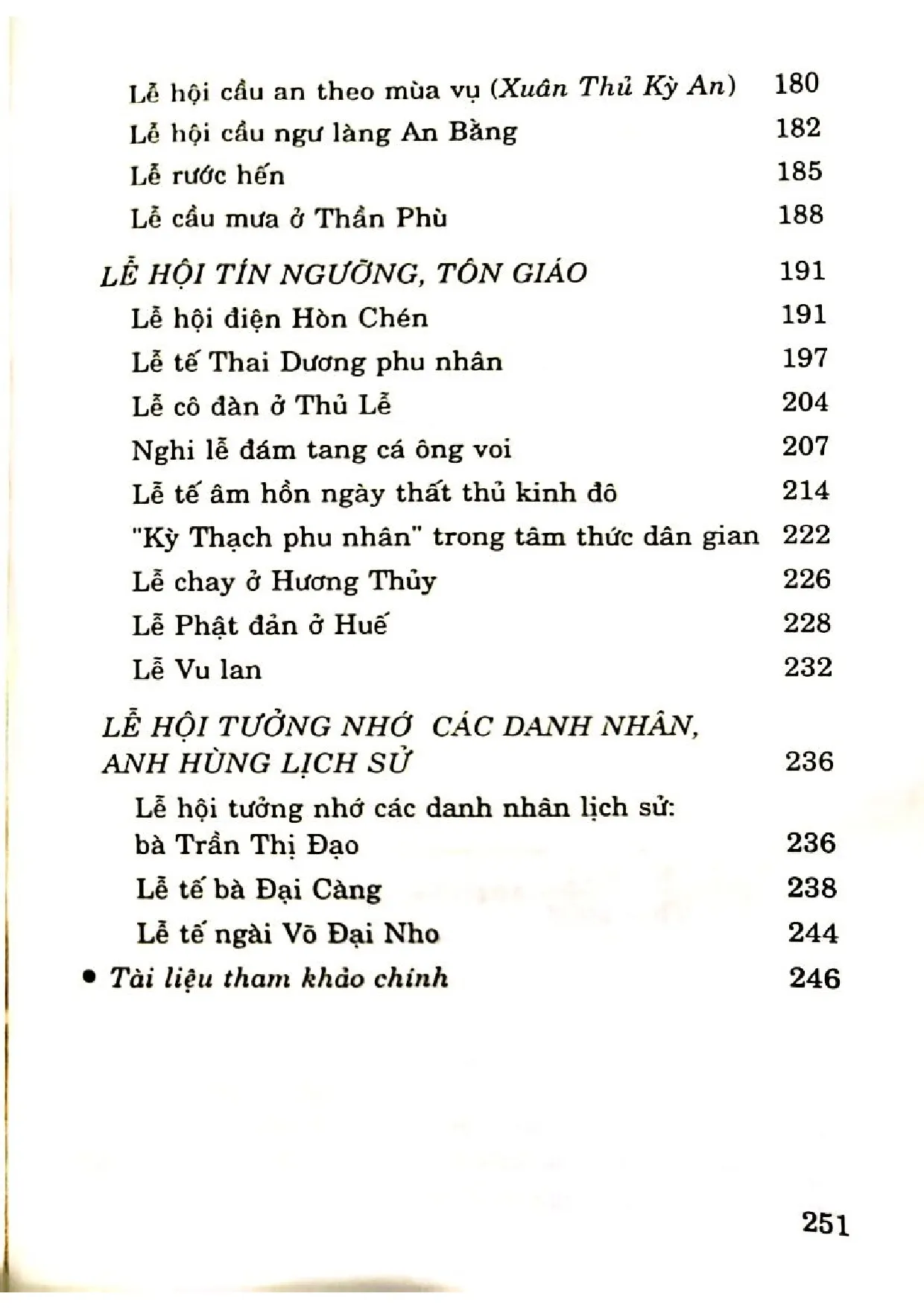 Mục lục chi tiết trang 2 sách Huế lễ hội dân gian