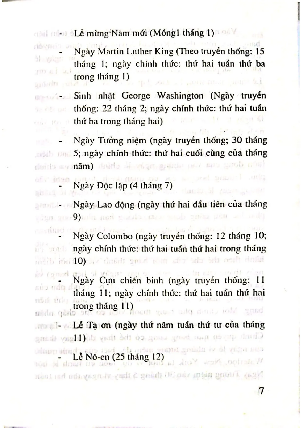 Nội dung trang phụ bản giới thiệu sách Lễ hội ở Mỹ song ngữ anh việt